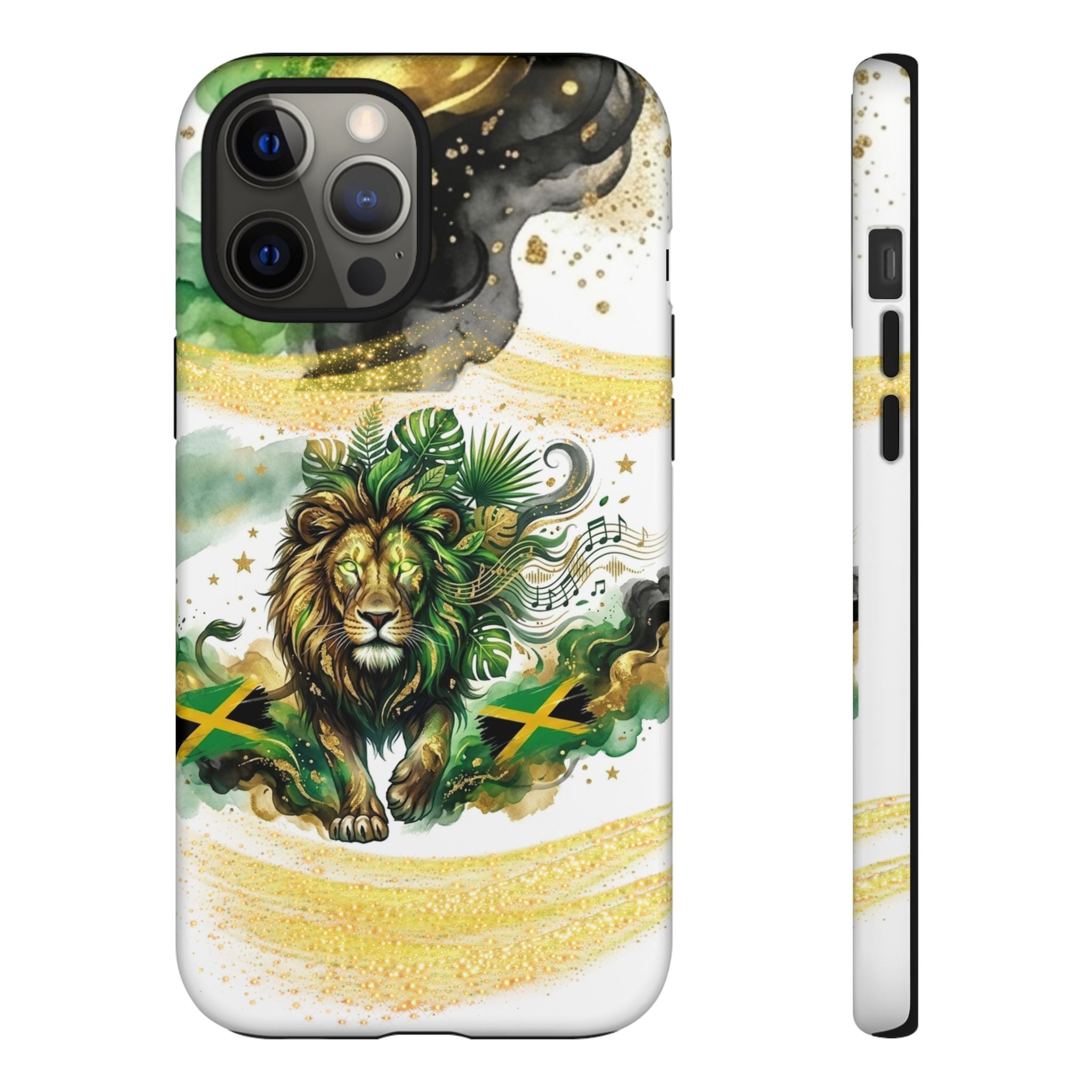 Reggae Lion Phone Case — Jamaican Flag Rasta Art Tough Phone Cover