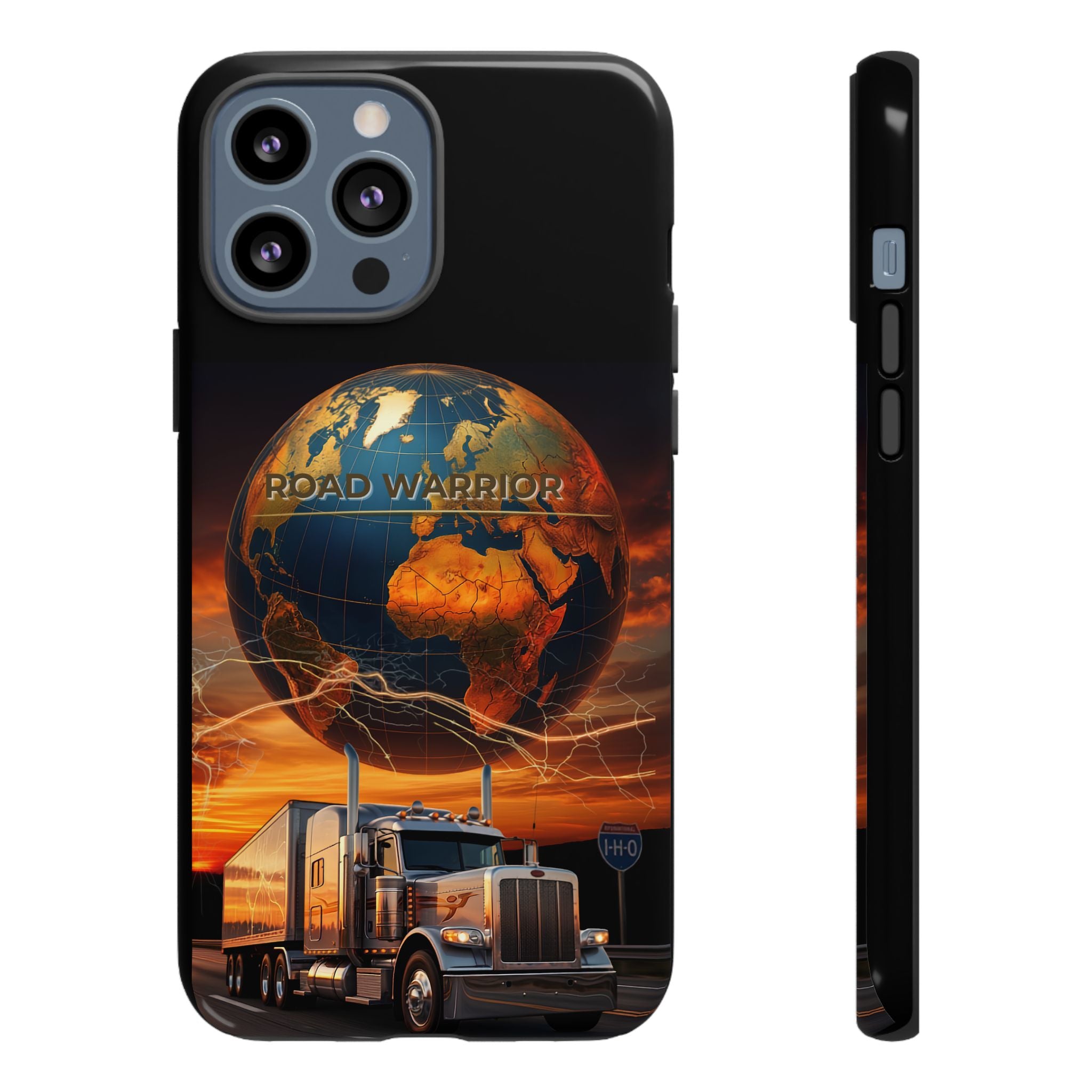 Truck Driver Phone Case — 'Global Road Warrior' Semi Truck Globe Tough Phone Cover