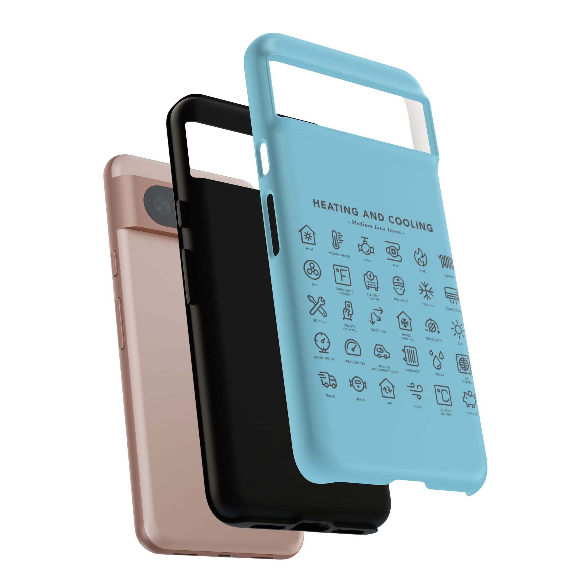 Heating and Cooling Icons Phone Case – HVAC Technician Protective Phone Cover