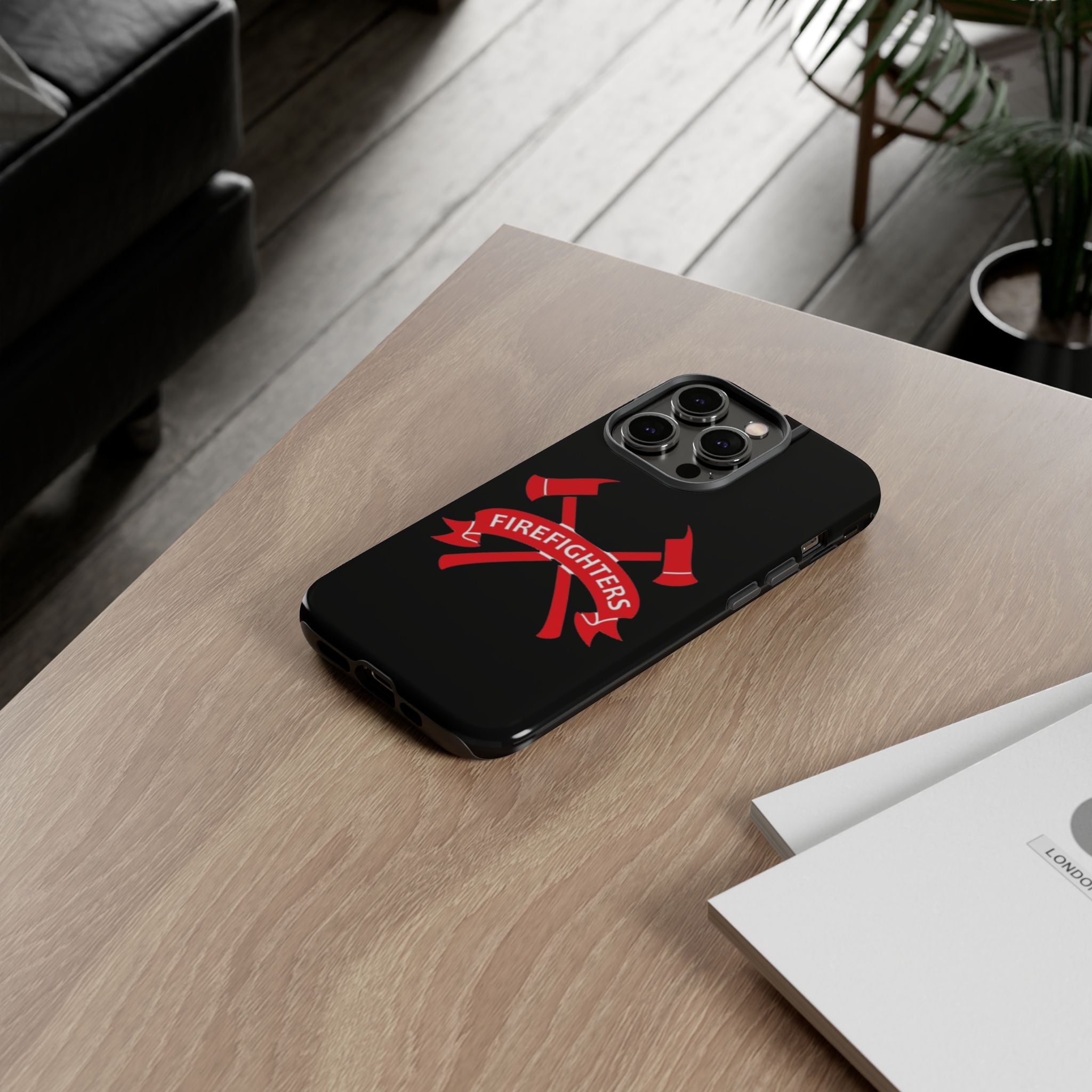 Firefighters Tough Phone Case — Red Crossed Axes Design