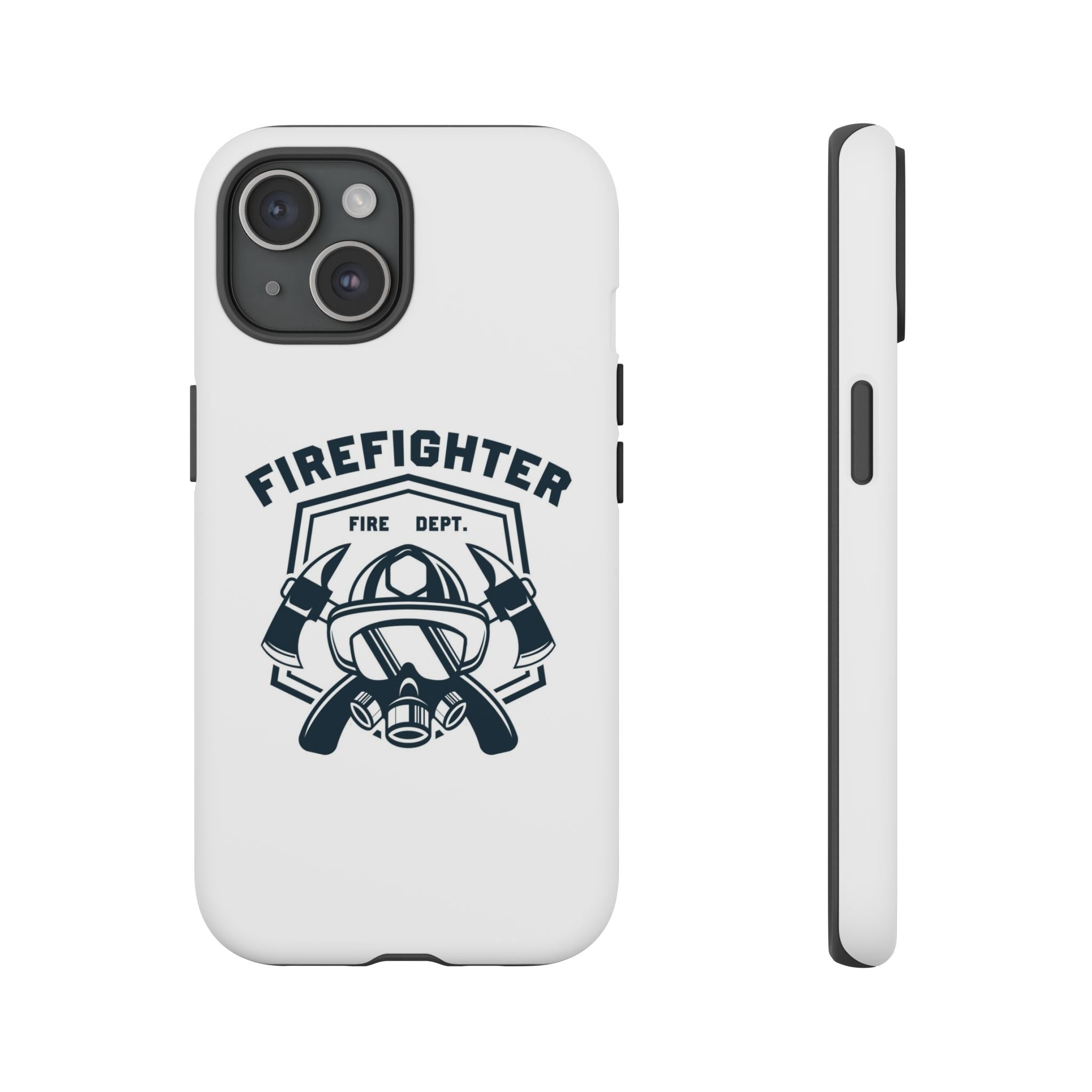 Firefighter Tough Phone Case — Fire Dept Helmet & Axes Protective Cover