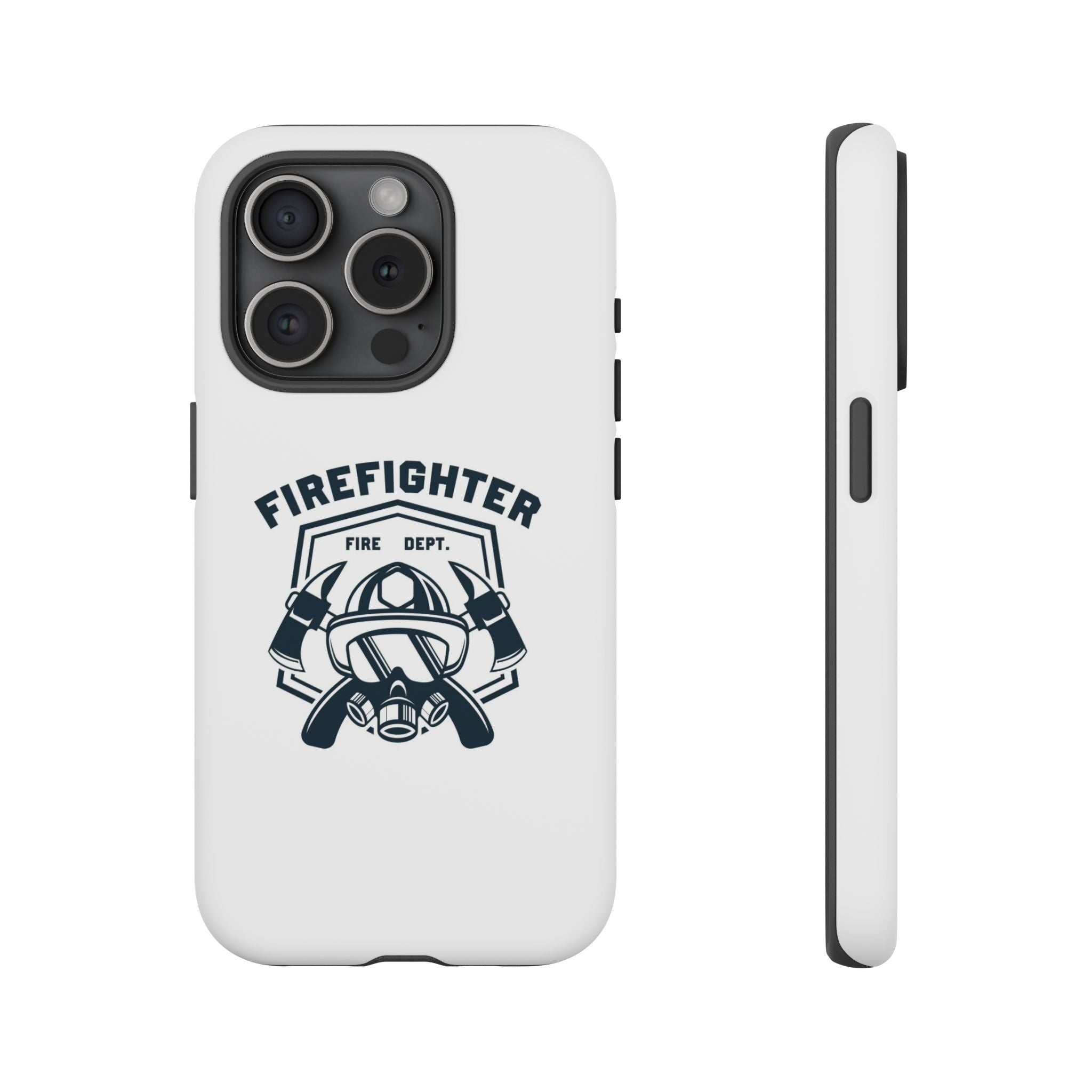 Firefighter Tough Phone Case — Fire Dept Helmet & Axes Protective Cover