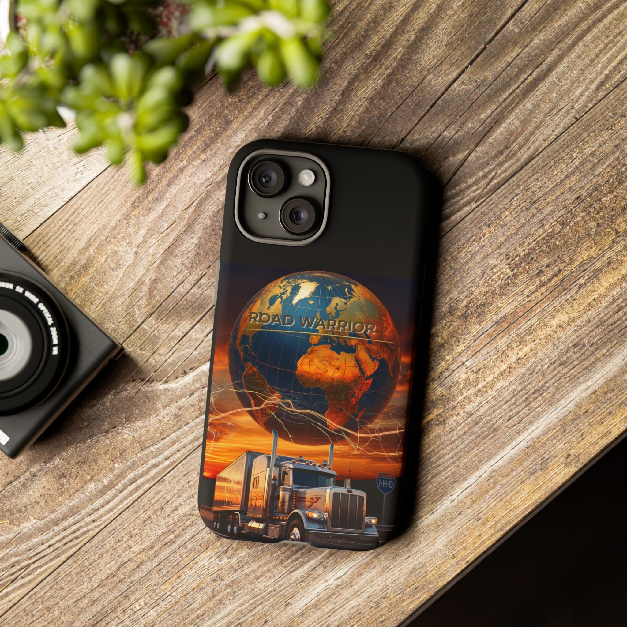 Truck Driver Phone Case — 'Global Road Warrior' Semi Truck Globe Tough Phone Cover