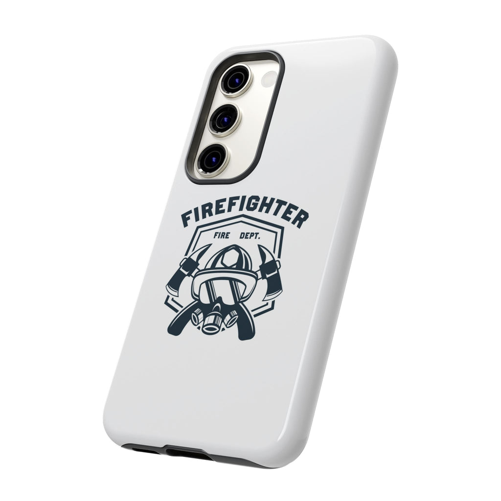 Firefighter Tough Phone Case — Fire Dept Helmet & Axes Protective Cover