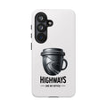 Hard Shell Phone Case — “Highways Are My Office” Travel Coffee Design