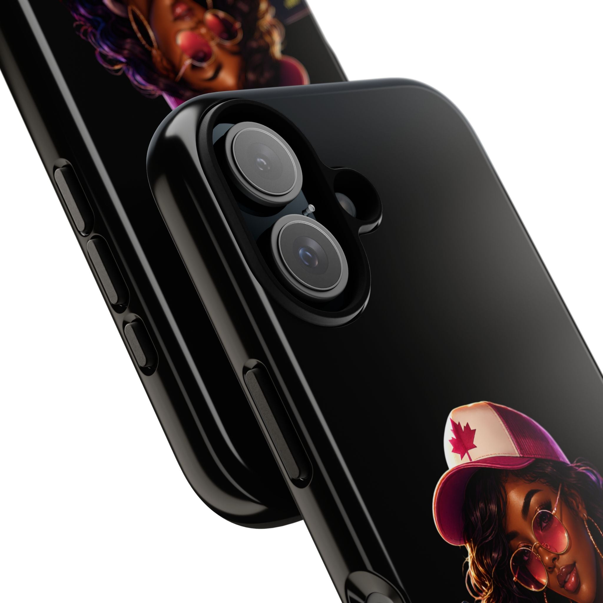 Phone Case — Stylish Urban Woman Design with Maple Cap