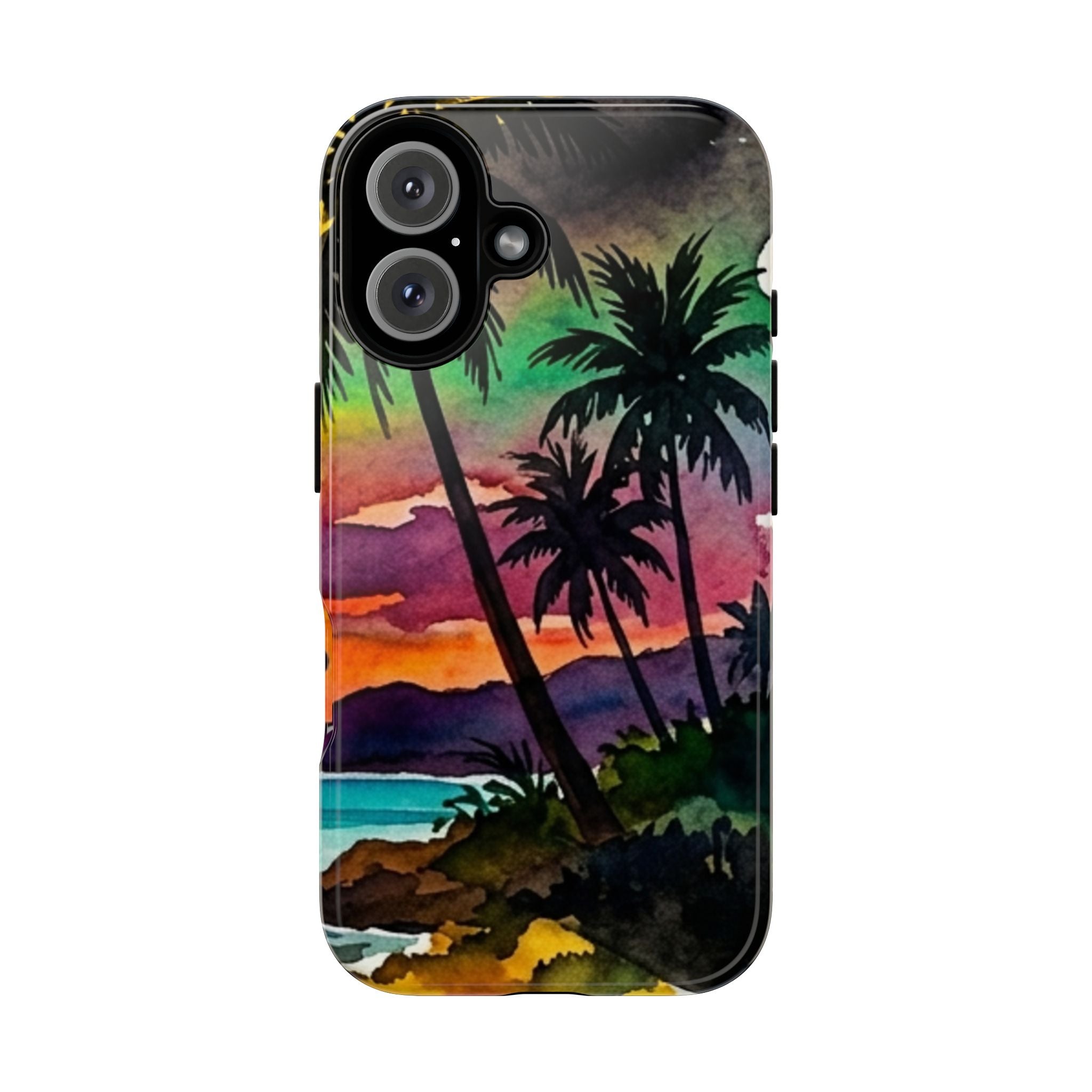 Tropical Sunset Phone Case – Palm Tree Beach Protective Cover