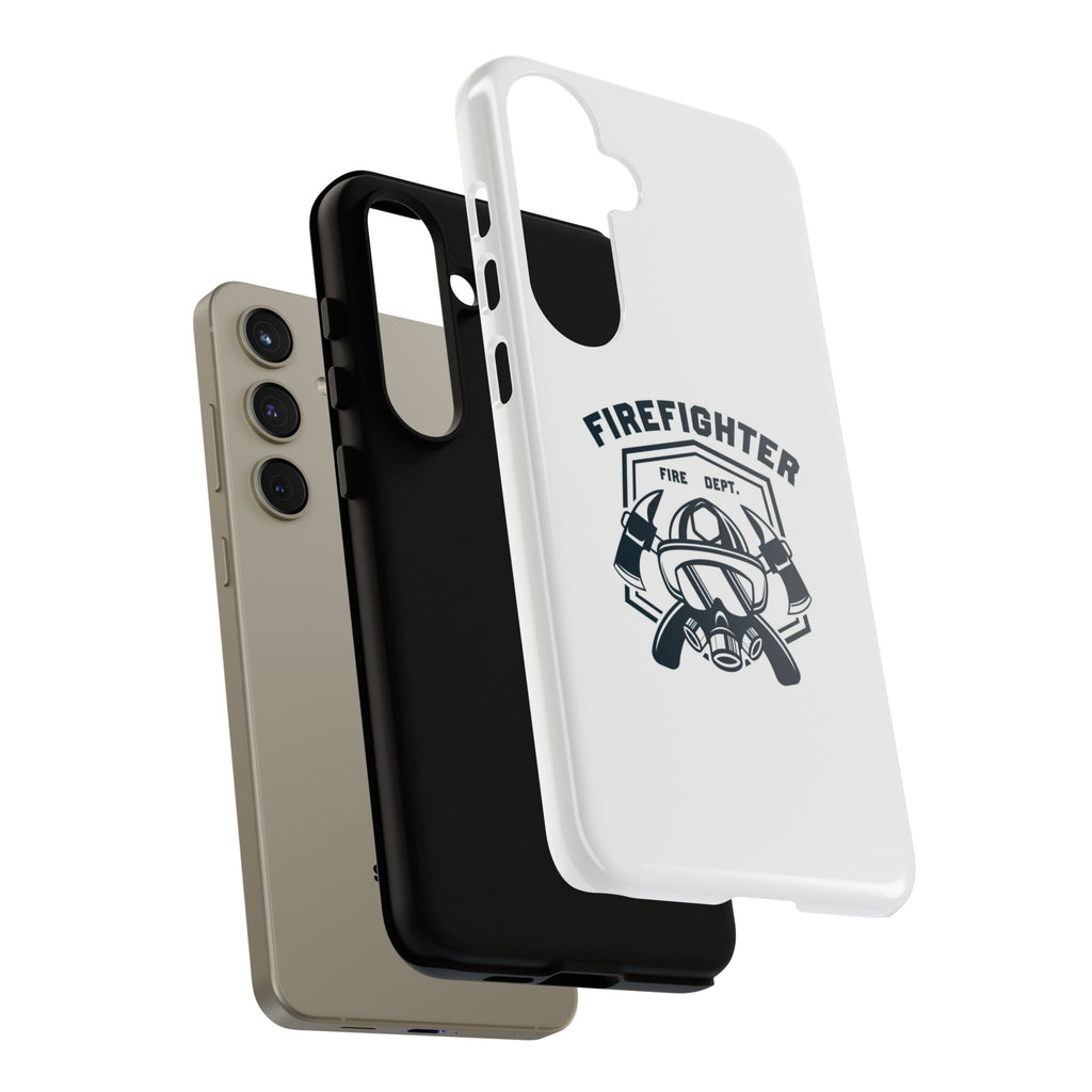 Firefighter Tough Phone Case — Fire Dept Helmet & Axes Protective Cover