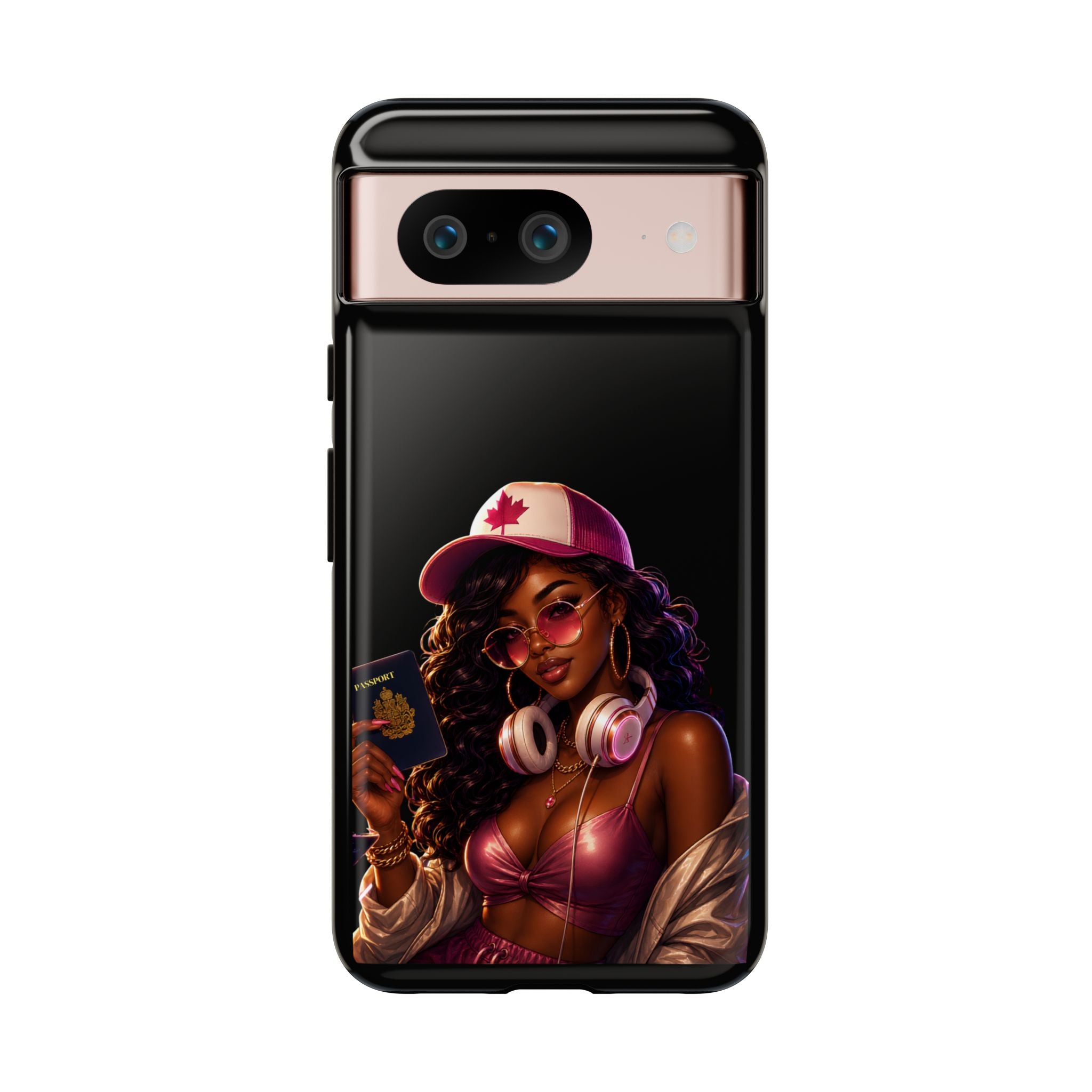 Phone Case — Stylish Urban Woman Design with Maple Cap