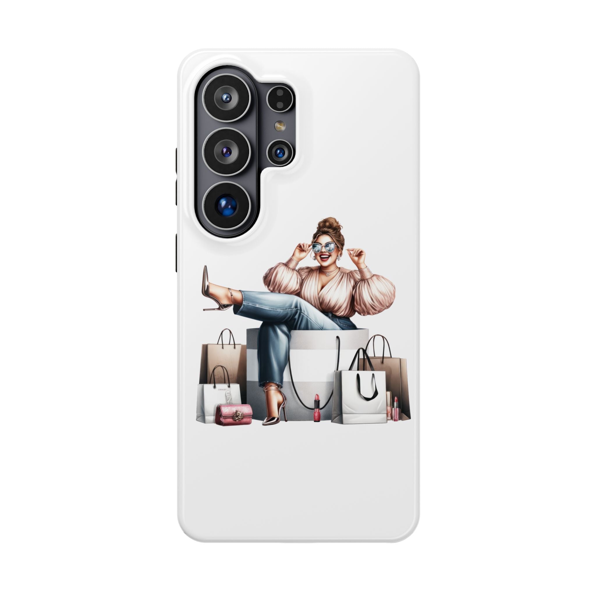 Magnetic Impact-Resistant Case — Luxury Shopper Goddess on Clouds Phone Cover