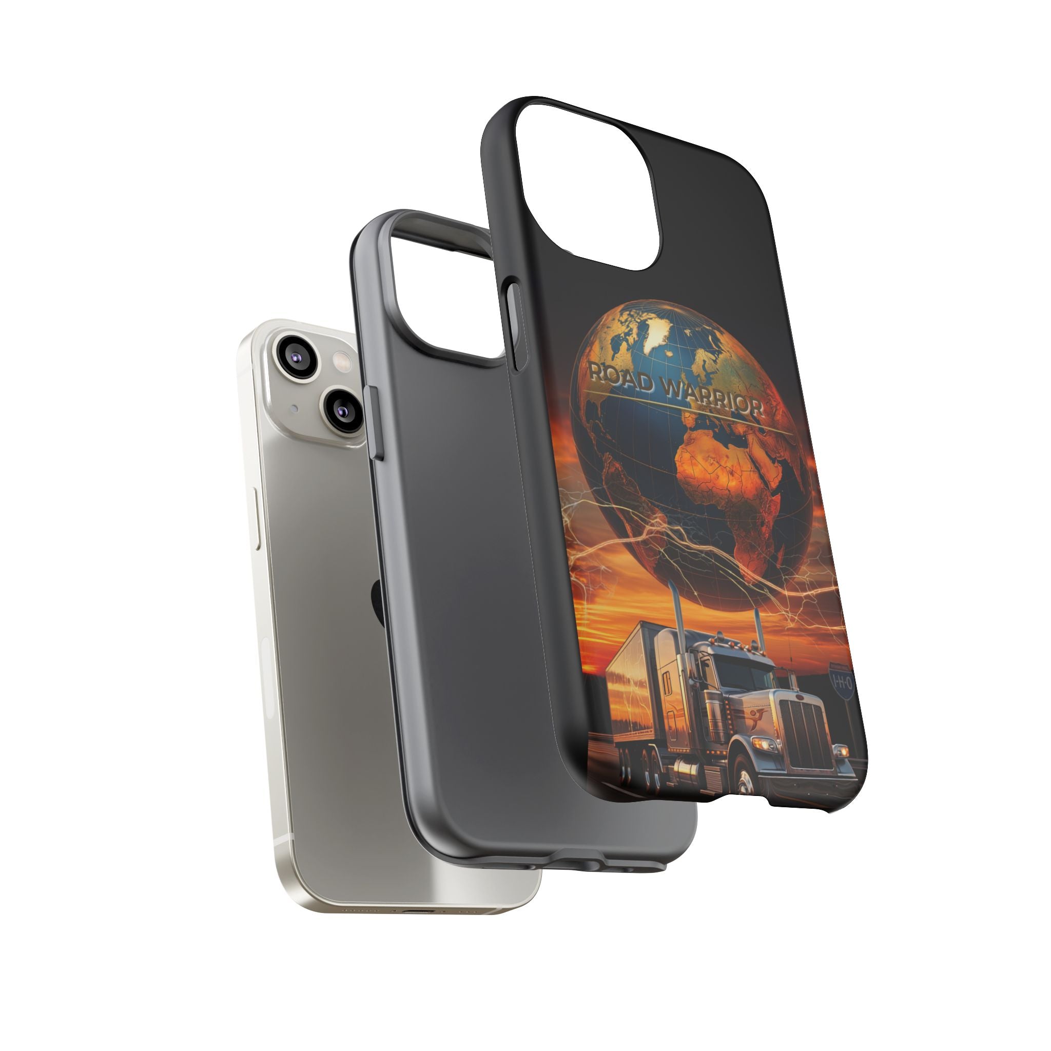 Truck Driver Phone Case — 'Global Road Warrior' Semi Truck Globe Tough Phone Cover
