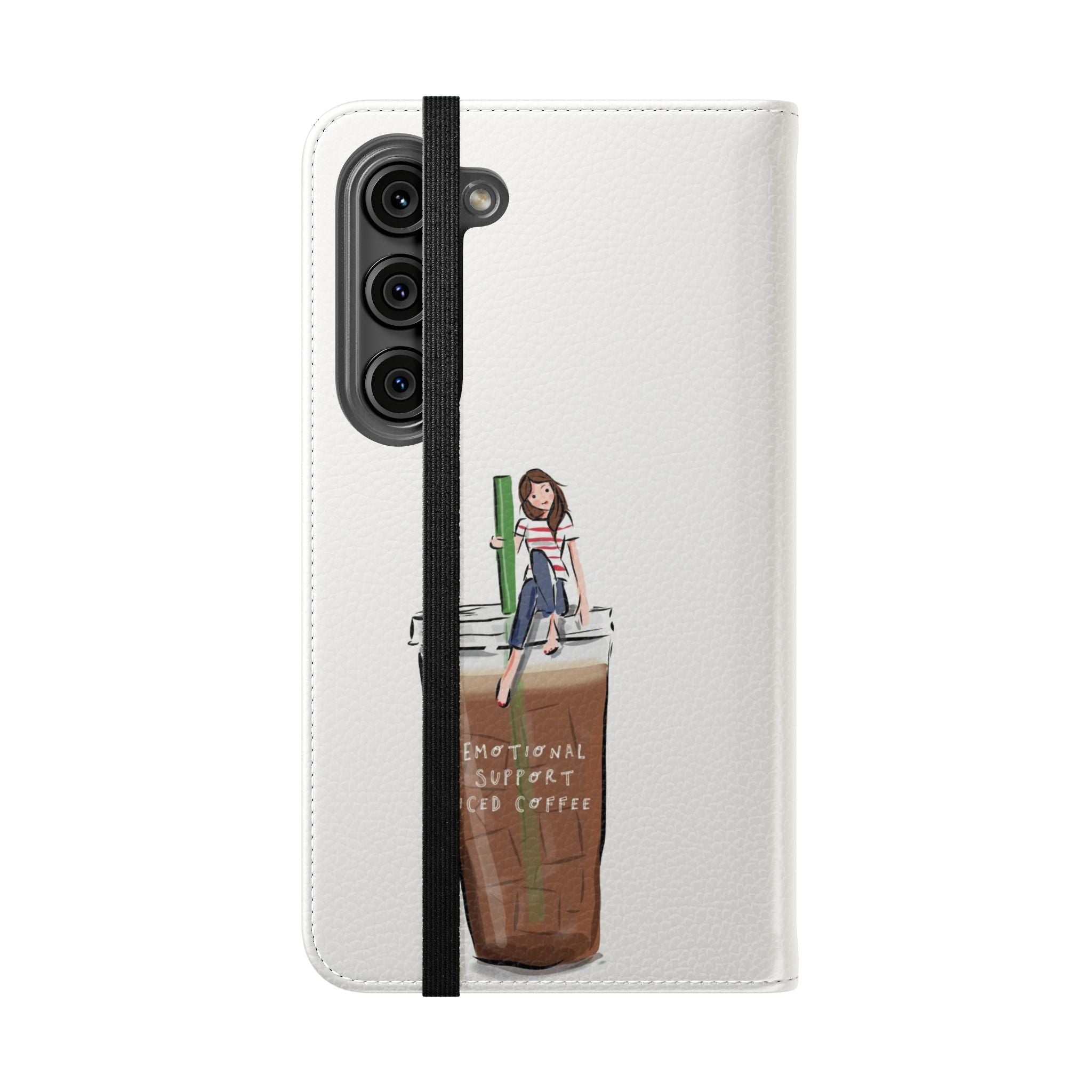 Flip Case — "Emotional Support Iced Coffee" Phone Wallet Case