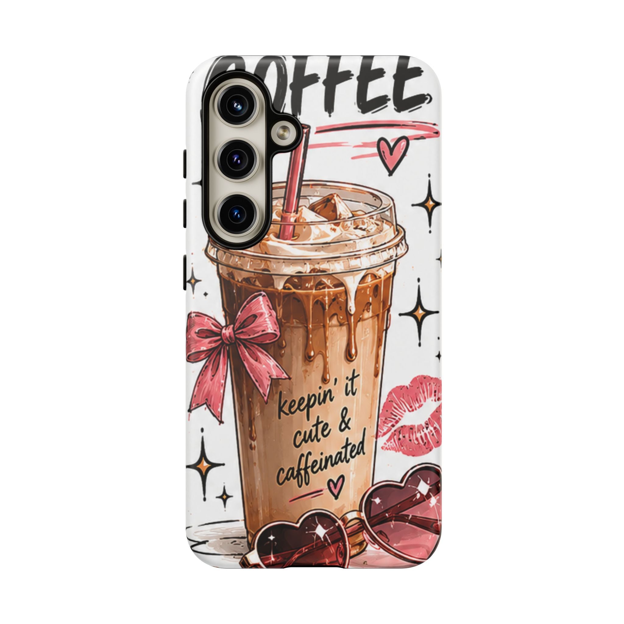 Phone Case — "Keepin' It Cute & Caffeinated" Iced Coffee Design