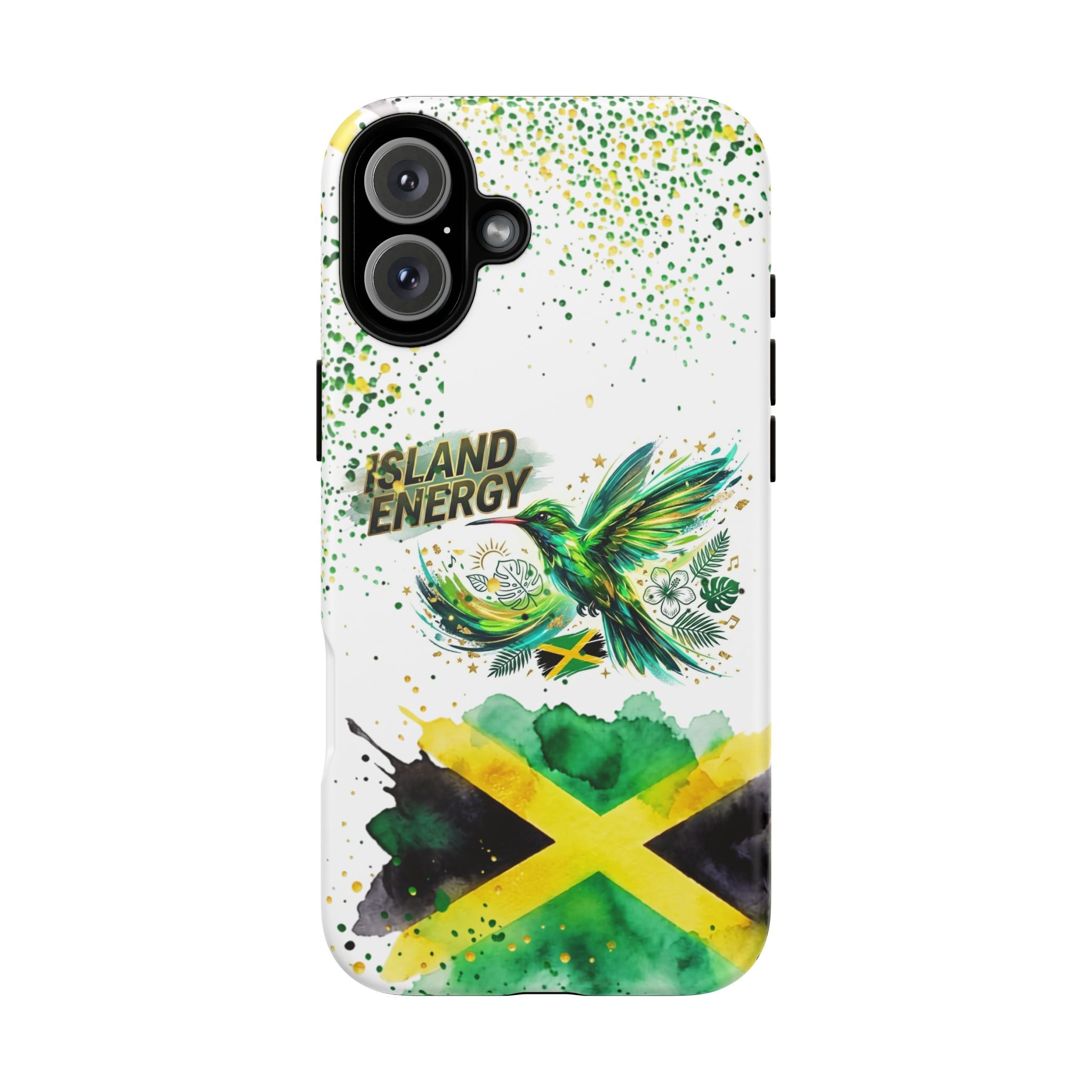 Island Energy Tough Phone Case — Colorful Hummingbird & Tropical Sunset Protective Cover