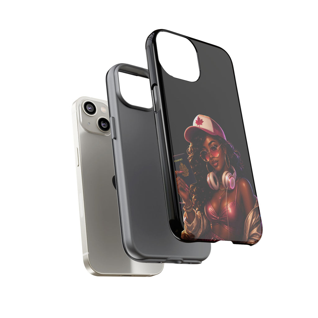 Phone Case — Stylish Urban Woman Design with Maple Cap