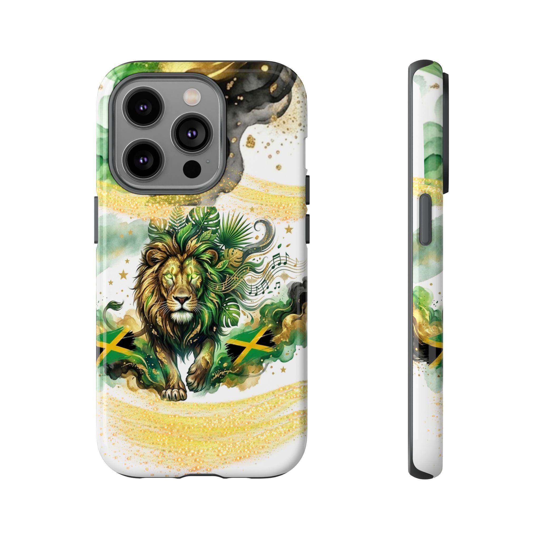 Reggae Lion Phone Case — Jamaican Flag Rasta Art Tough Phone Cover