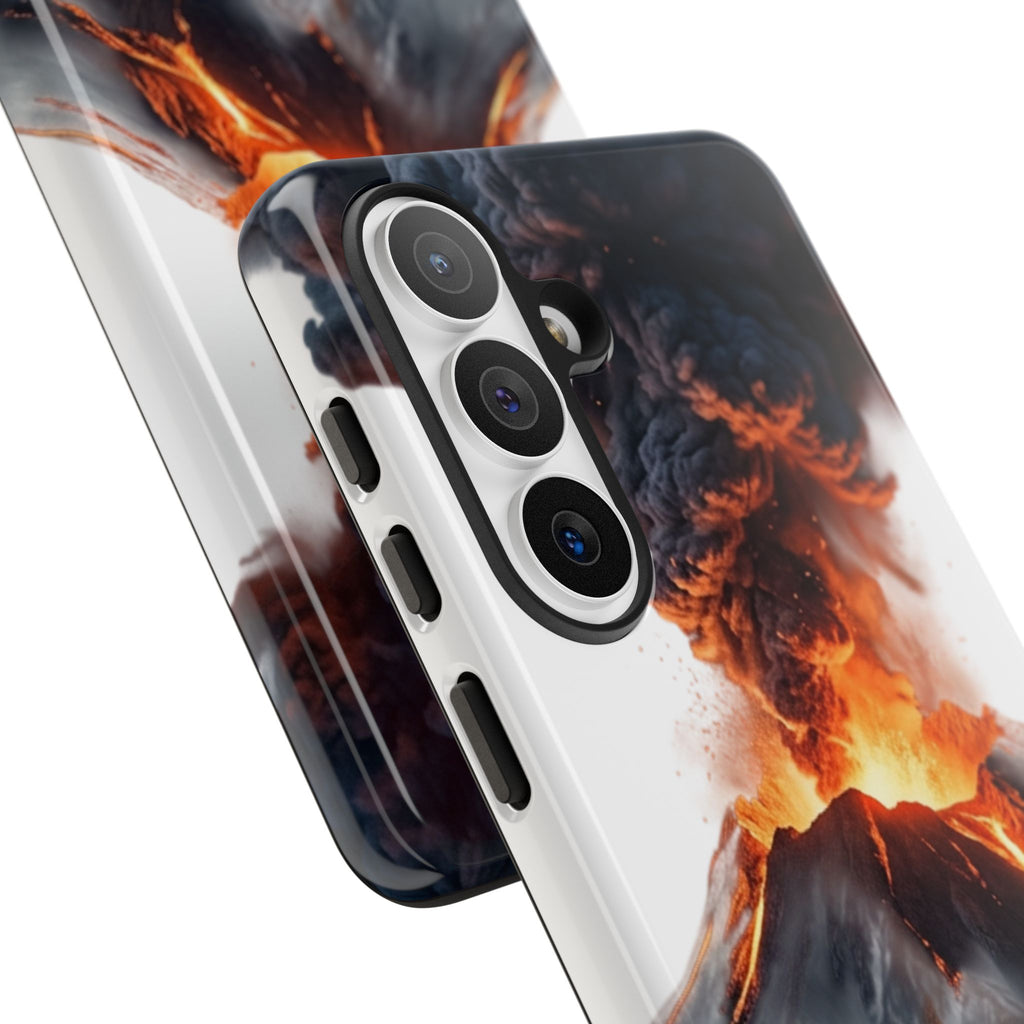 Volcano Eruption Tough Phone Case — Fiery Lava Protective Cover