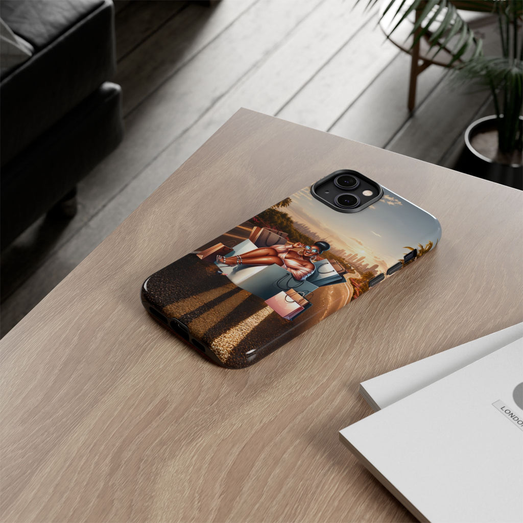 Phone Case — Chic Shopper Illustration on Cloud Background