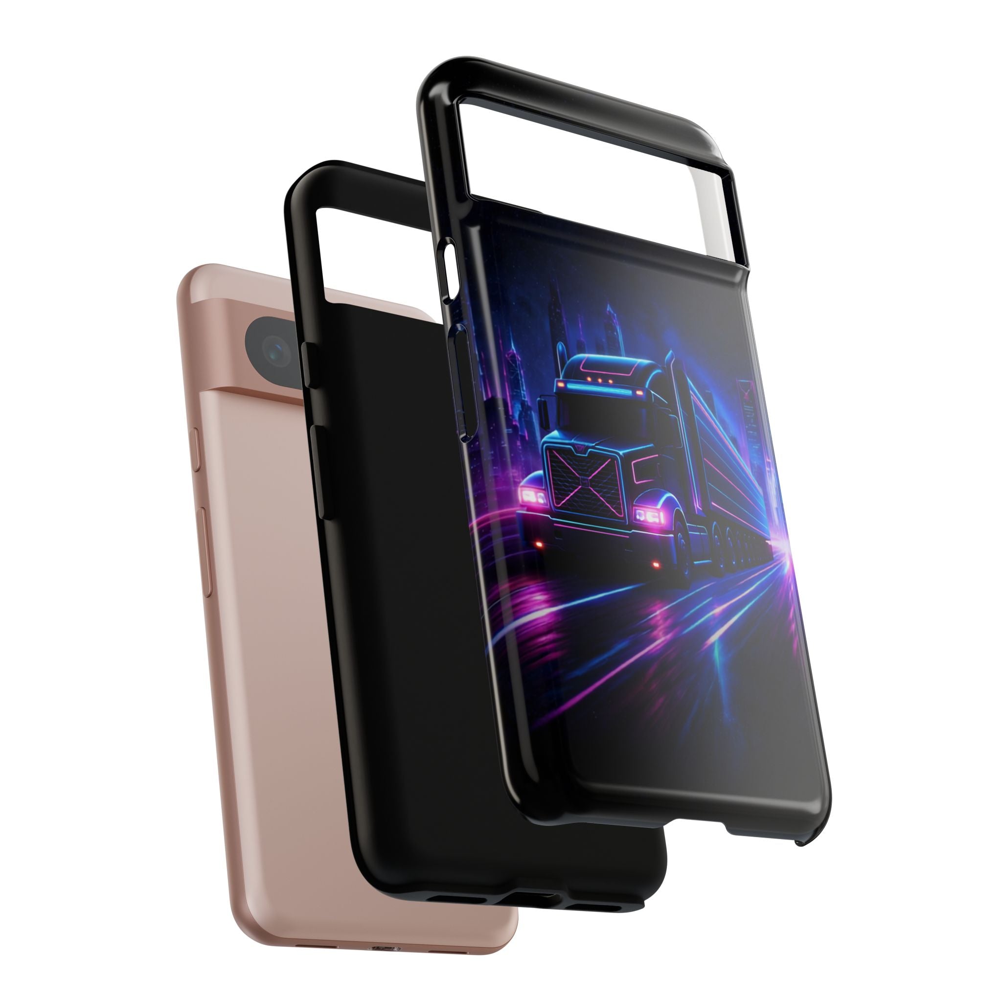 Neon Retro Rig Phone Case — Trucker Semi Truck Nightscape Protective Case