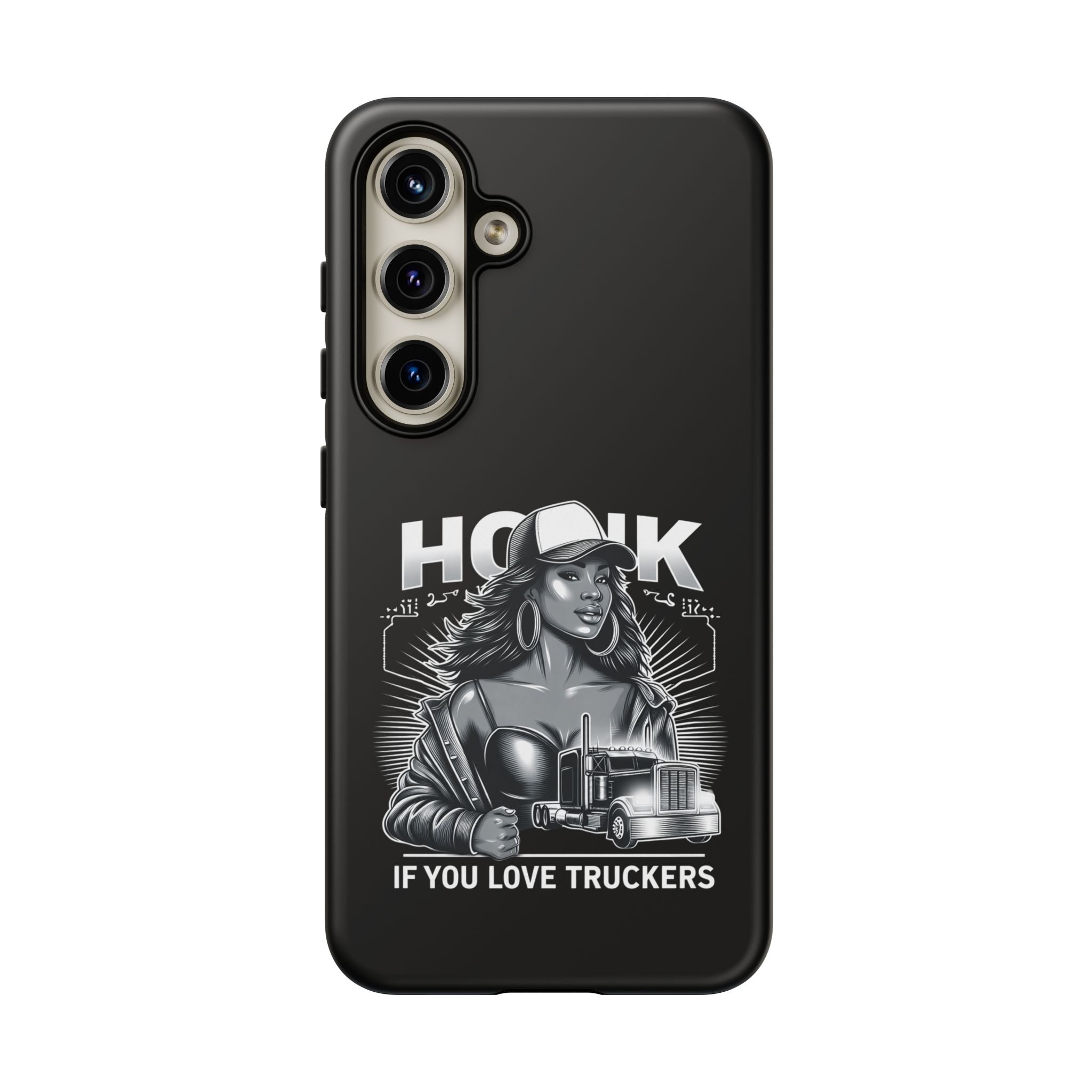Phone Case — 'Honk' Trucker Girl Retro Semi Truck Protective Case