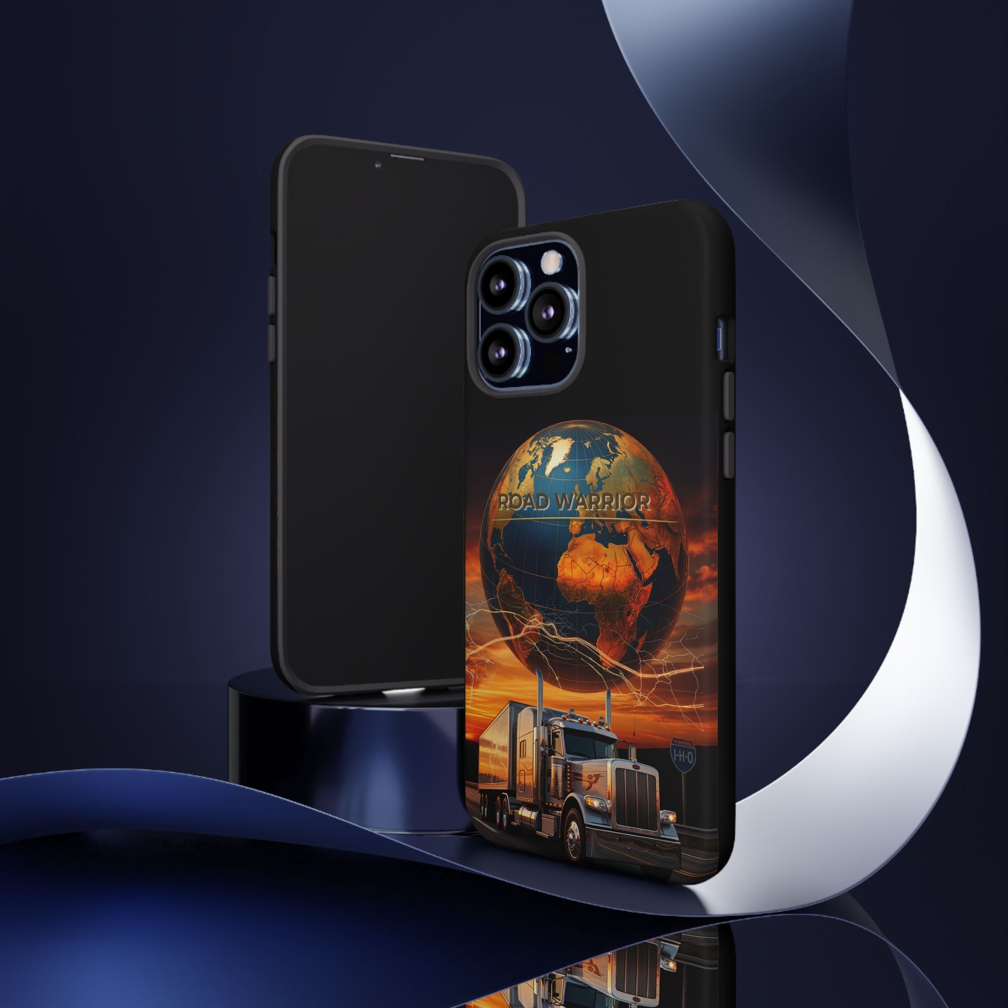 Truck Driver Phone Case — 'Global Road Warrior' Semi Truck Globe Tough Phone Cover