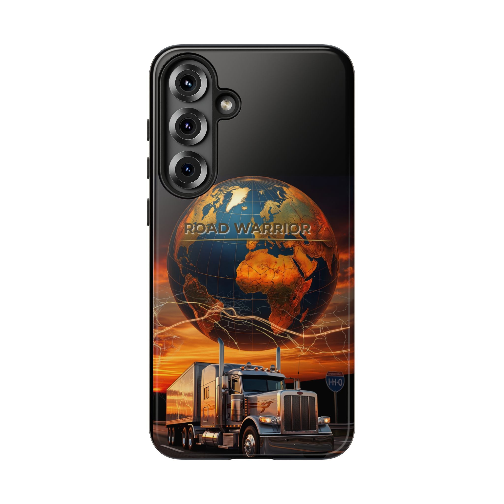 Truck Driver Phone Case — 'Global Road Warrior' Semi Truck Globe Tough Phone Cover