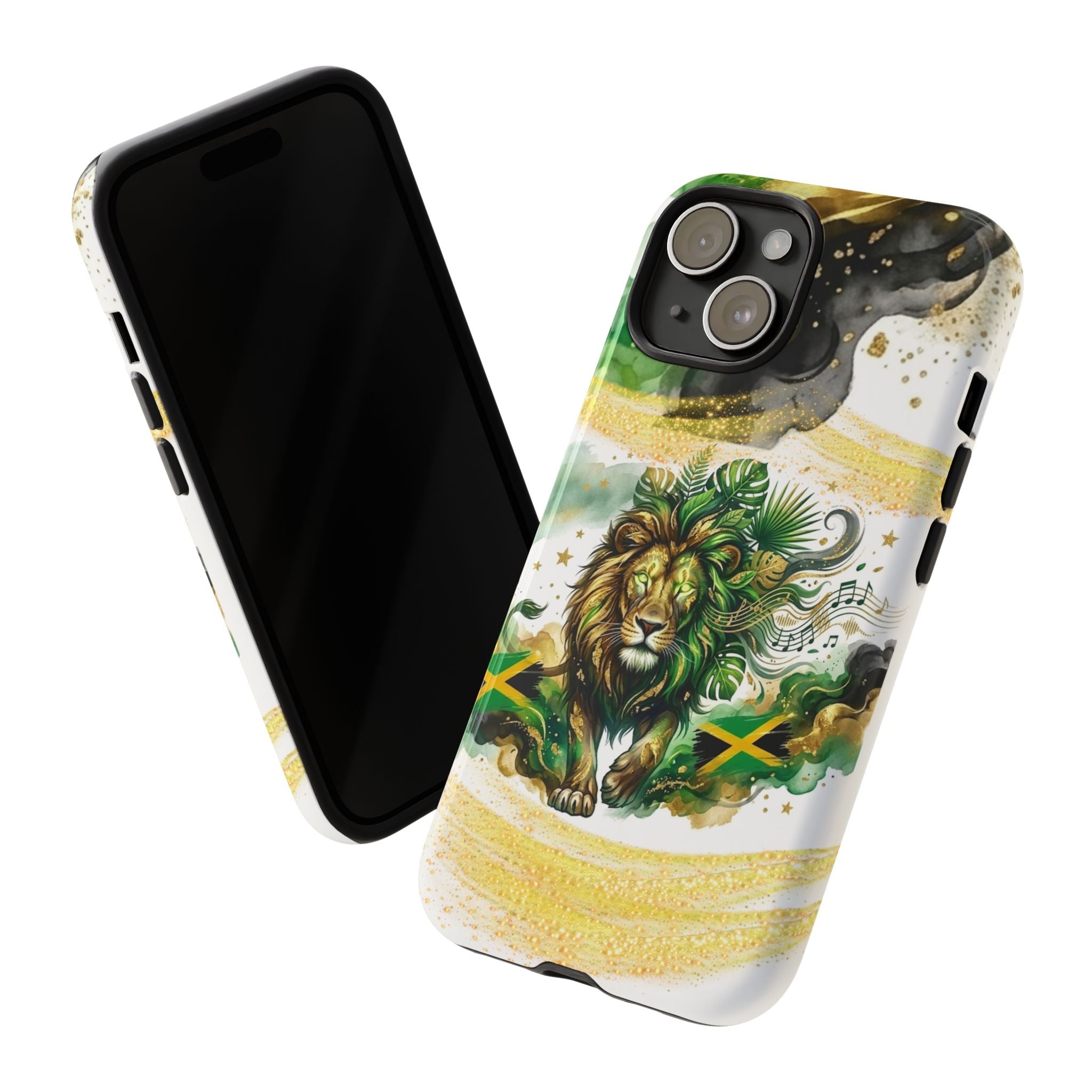 Reggae Lion Phone Case — Jamaican Flag Rasta Art Tough Phone Cover