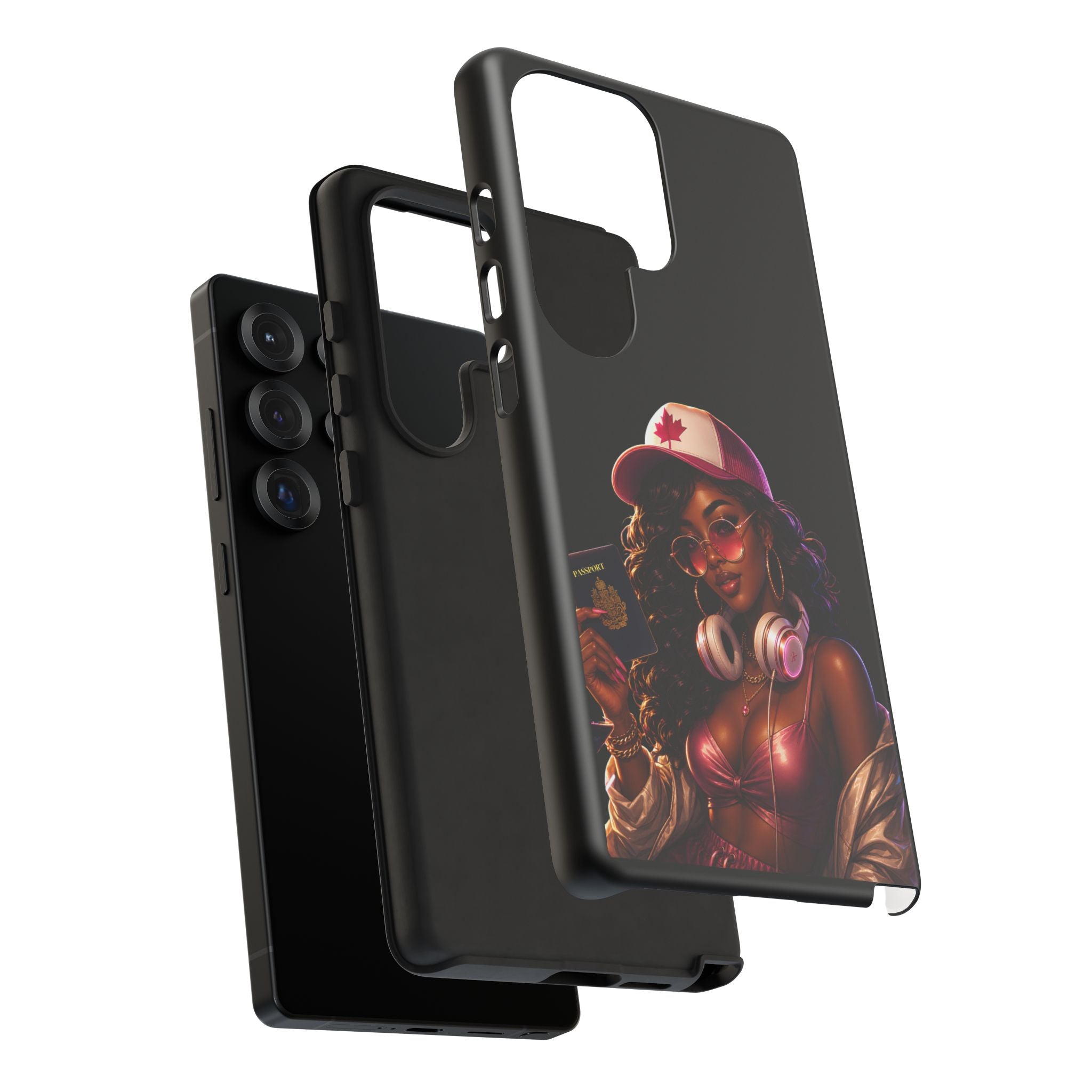 Phone Case — Stylish Urban Woman Design with Maple Cap