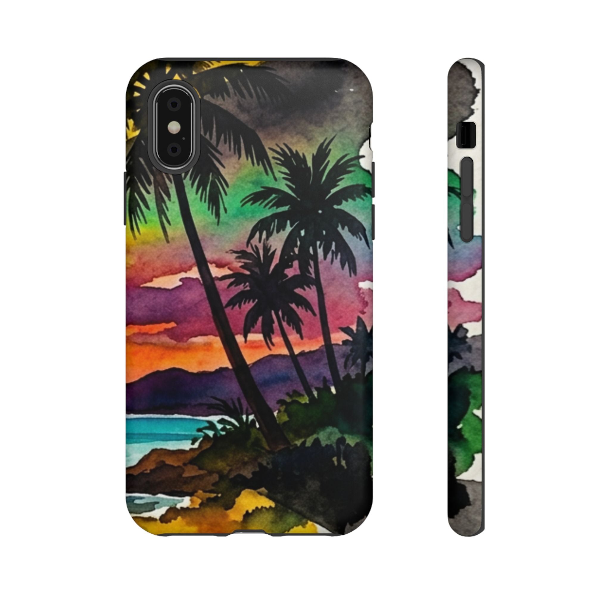 Tropical Sunset Phone Case – Palm Tree Beach Protective Cover
