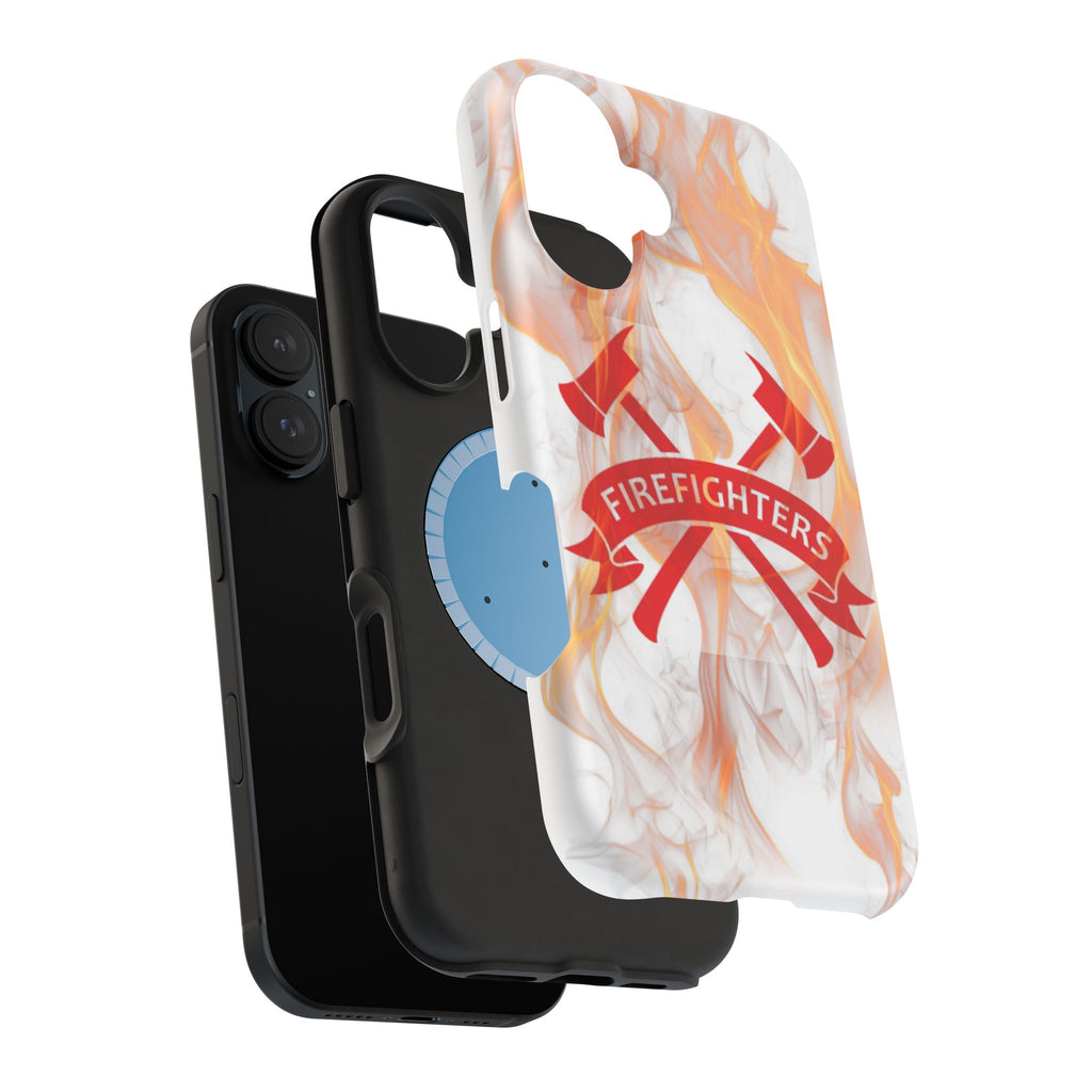 Firefighters Magnetic Impact-Resistant Phone Case — Flame Design with Maltese Cross