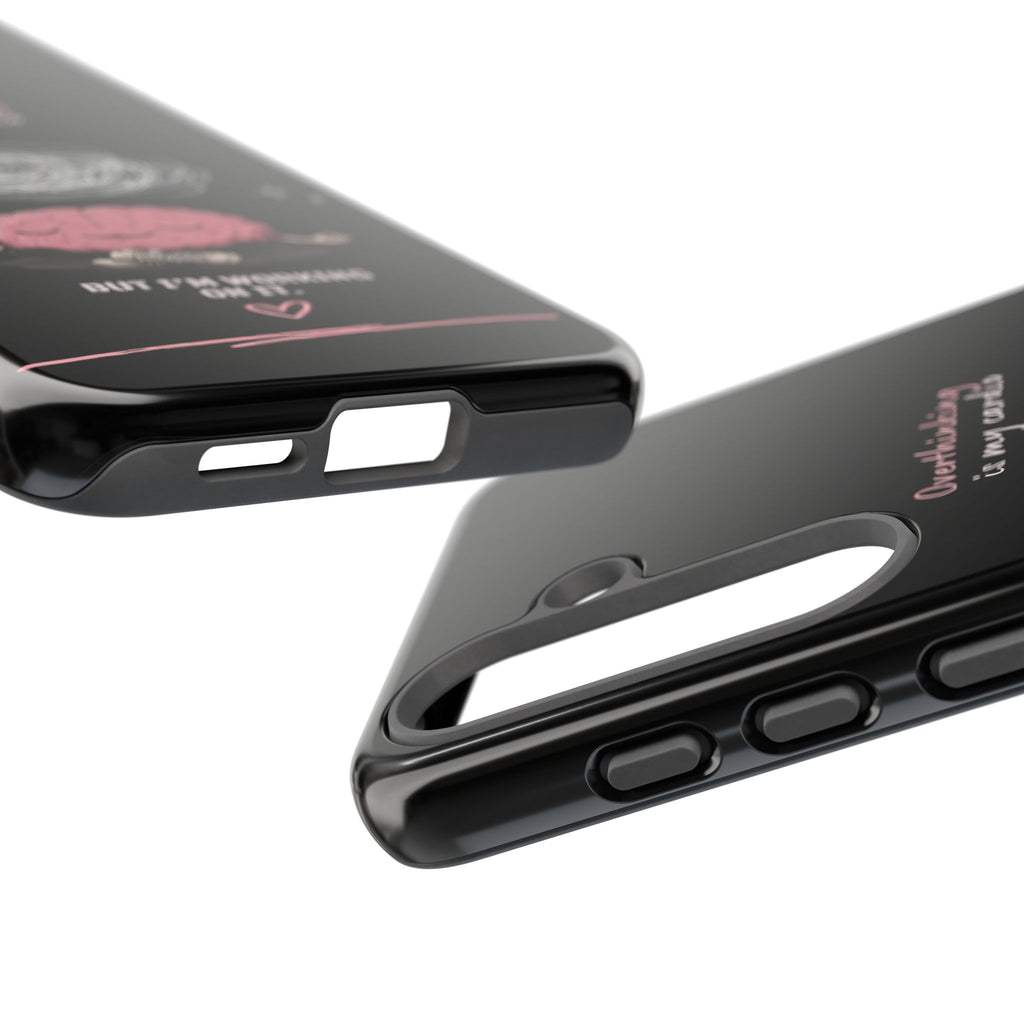 Phone Case — "Overthinking Is My Cardio" Cute Meditating Brain Protective Case