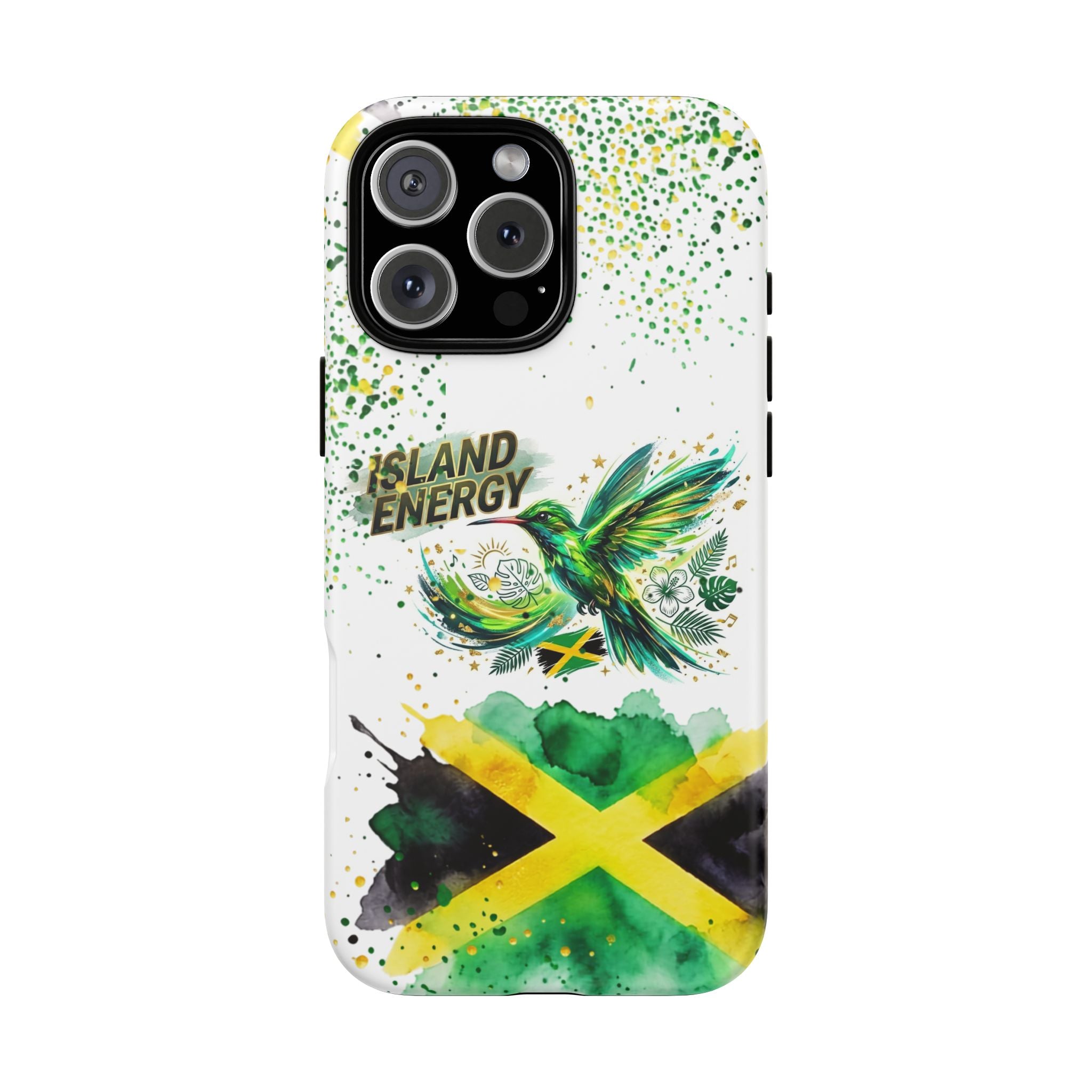 Island Energy Tough Phone Case — Colorful Hummingbird & Tropical Sunset Protective Cover