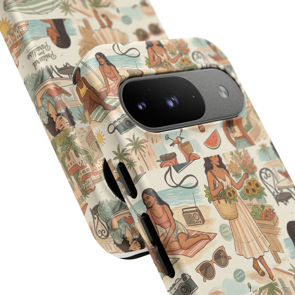 Tropical Vacation Phone Case — Vintage Beach Women Pattern