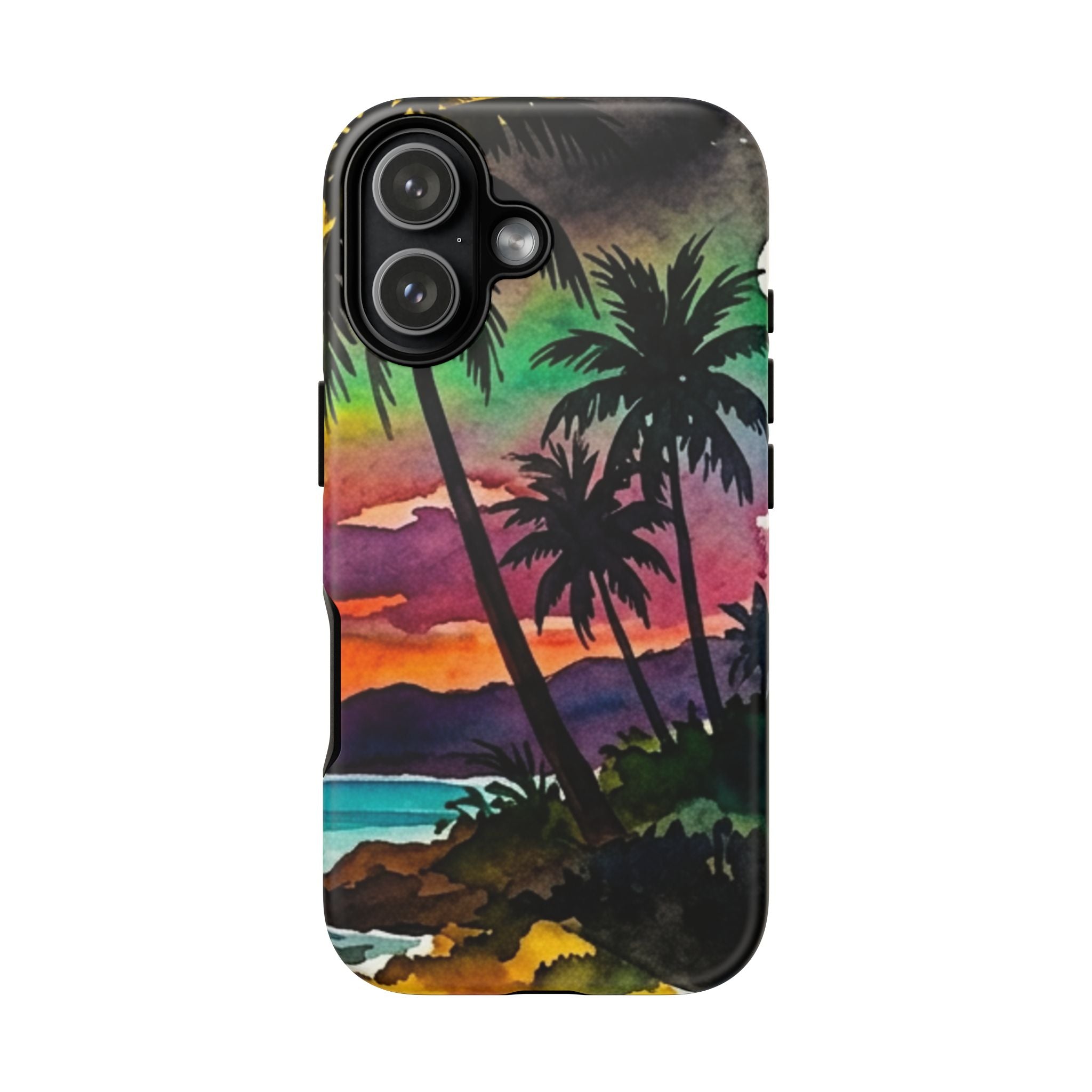 Tropical Sunset Phone Case – Palm Tree Beach Protective Cover