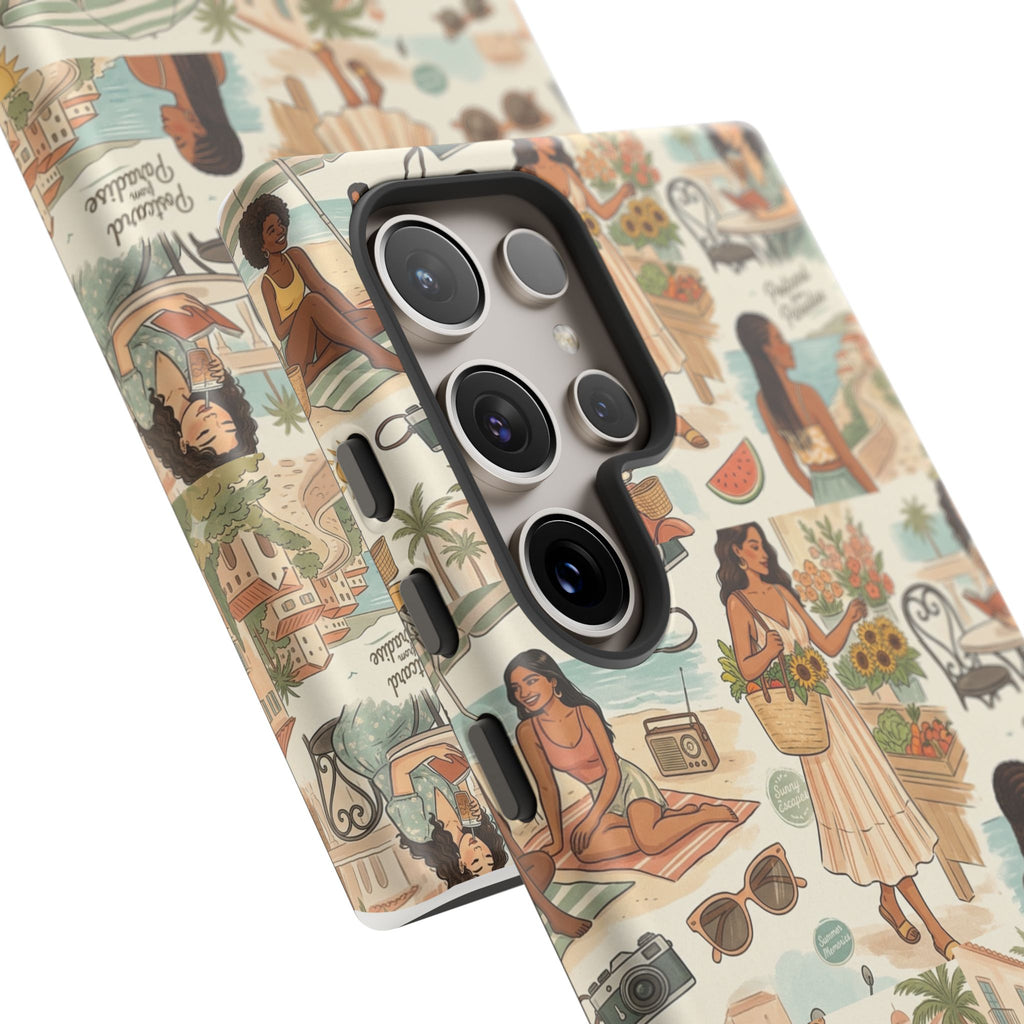 Tropical Vacation Phone Case — Vintage Beach Women Pattern