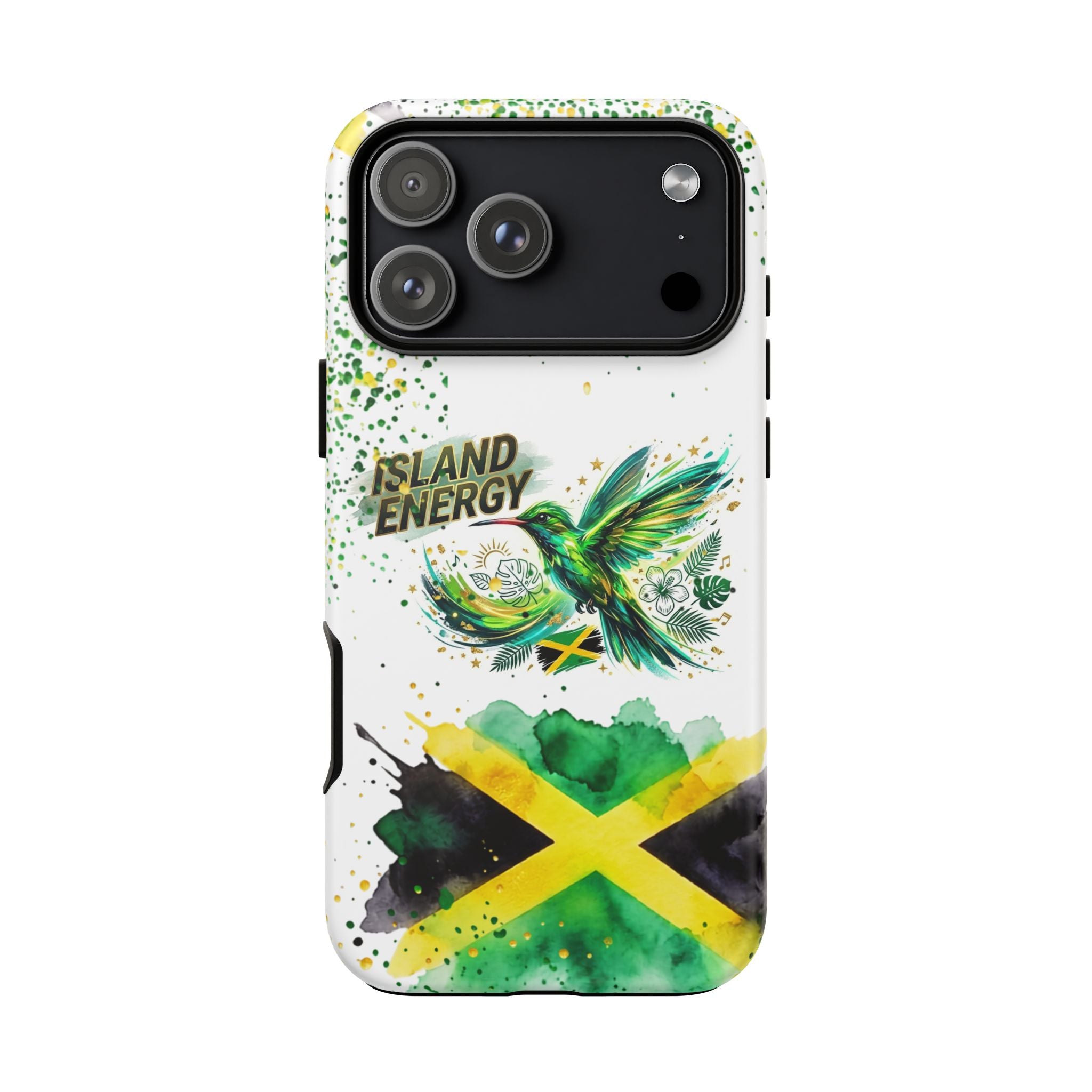 Island Energy Tough Phone Case — Colorful Hummingbird & Tropical Sunset Protective Cover