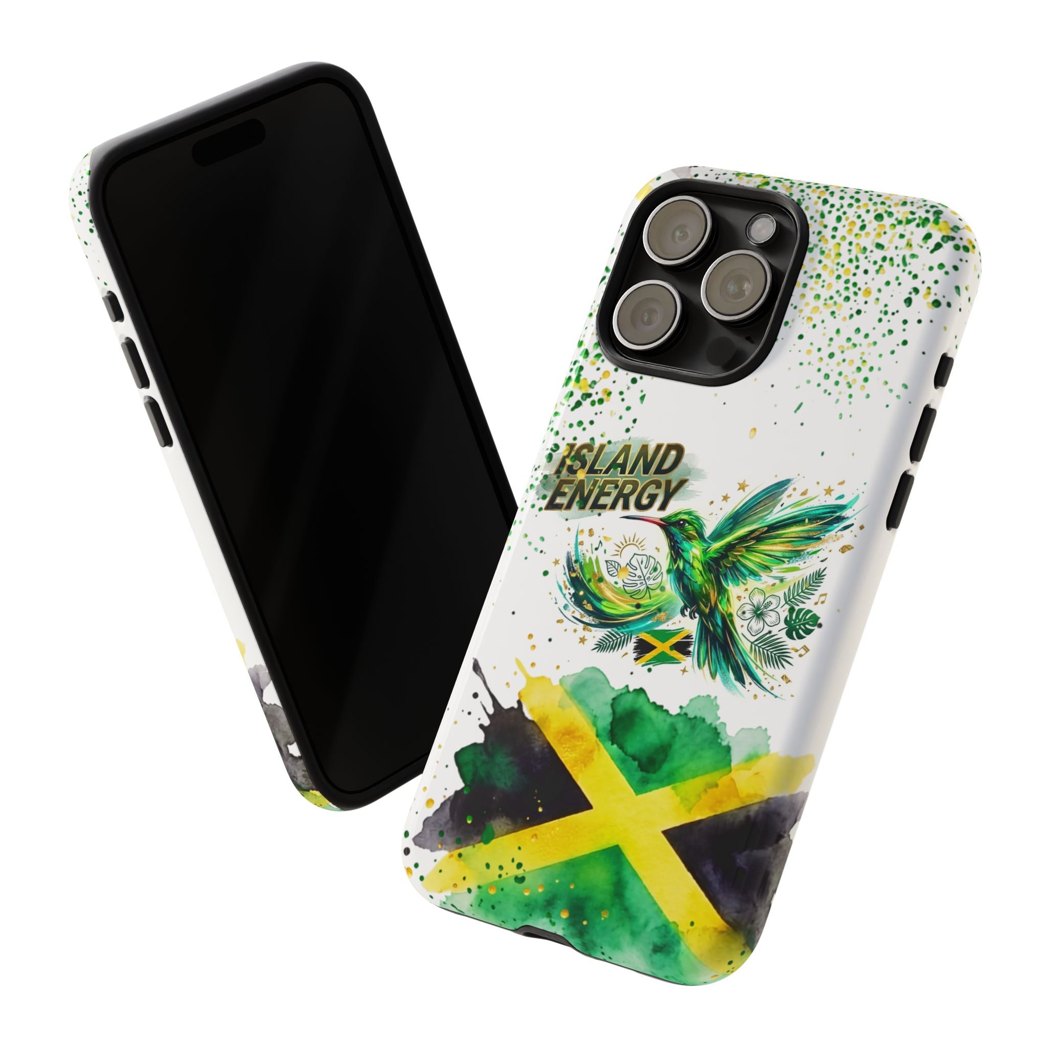 Island Energy Tough Phone Case — Colorful Hummingbird & Tropical Sunset Protective Cover