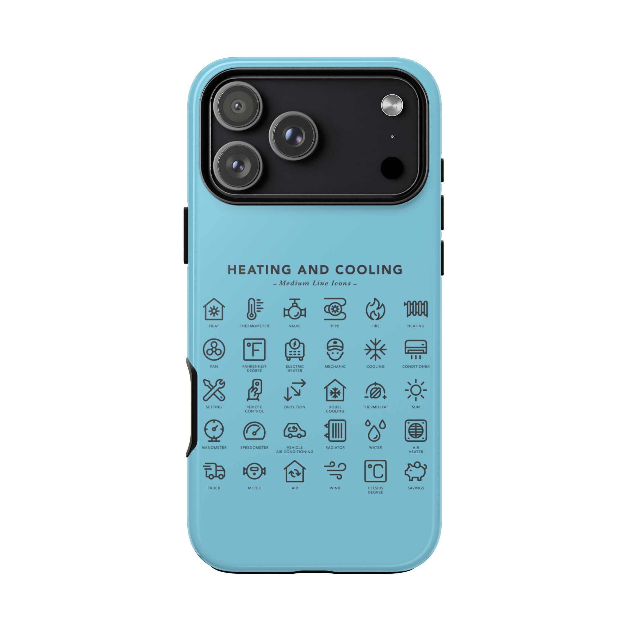 Heating and Cooling Icons Phone Case – HVAC Technician Protective Phone Cover