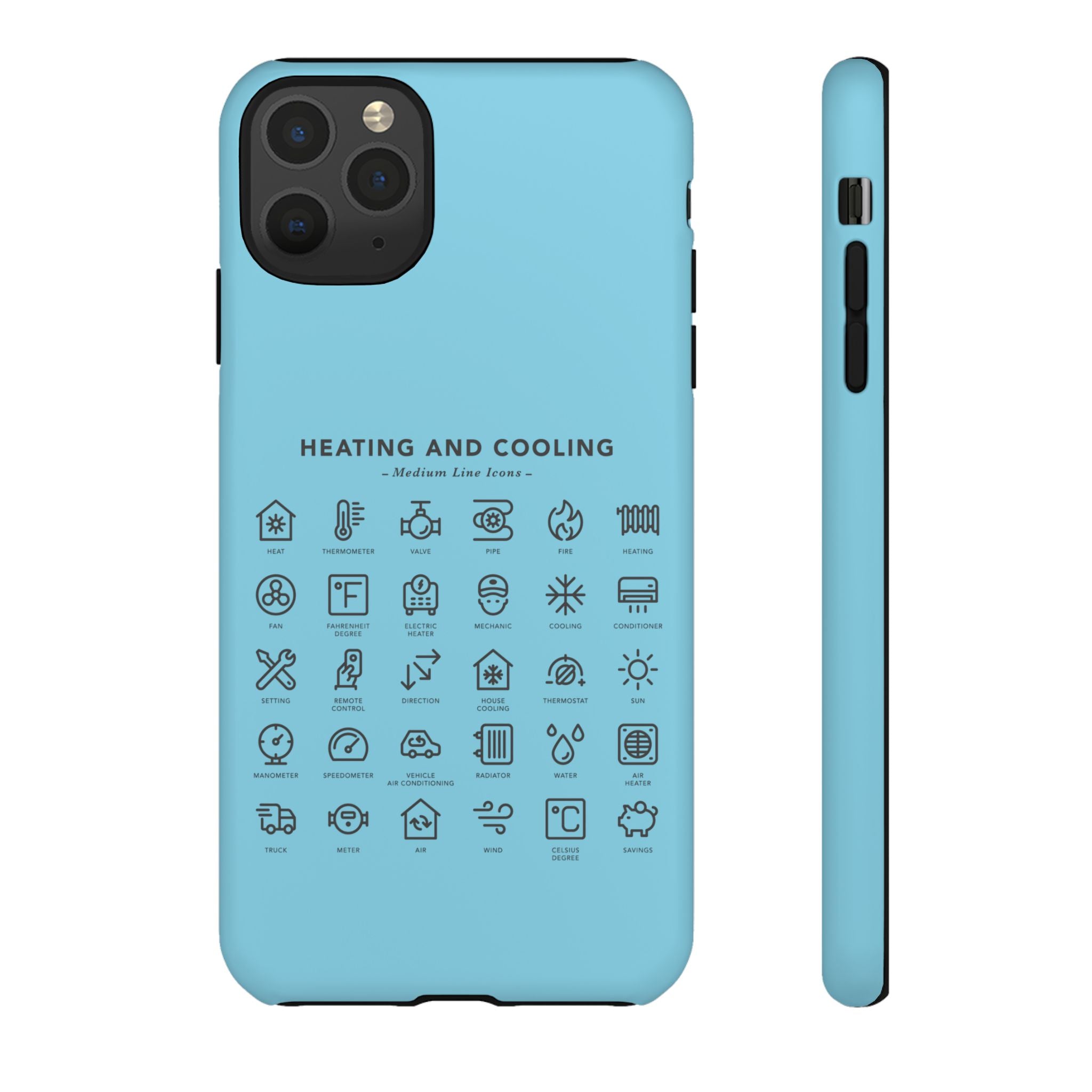 Heating and Cooling Icons Phone Case – HVAC Technician Protective Phone Cover