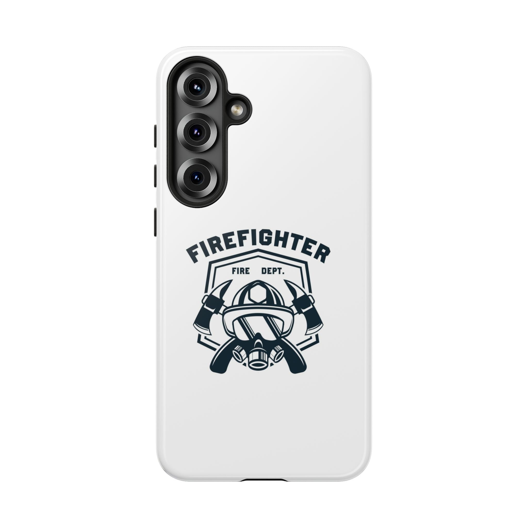 Firefighter Tough Phone Case — Fire Dept Helmet & Axes Protective Cover