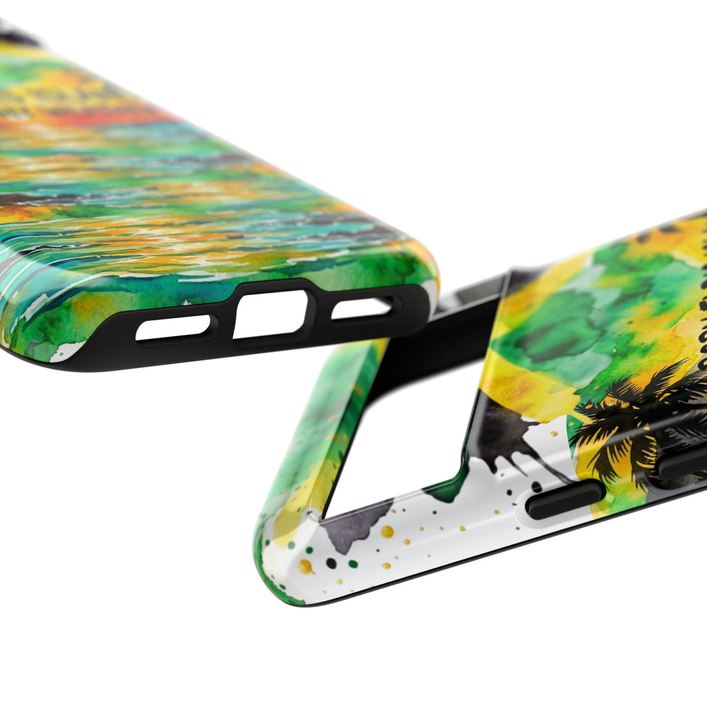 Phone Case — "Born Fi Dis Island, Built Fi Any Weather" Tropical Beach Protective Case