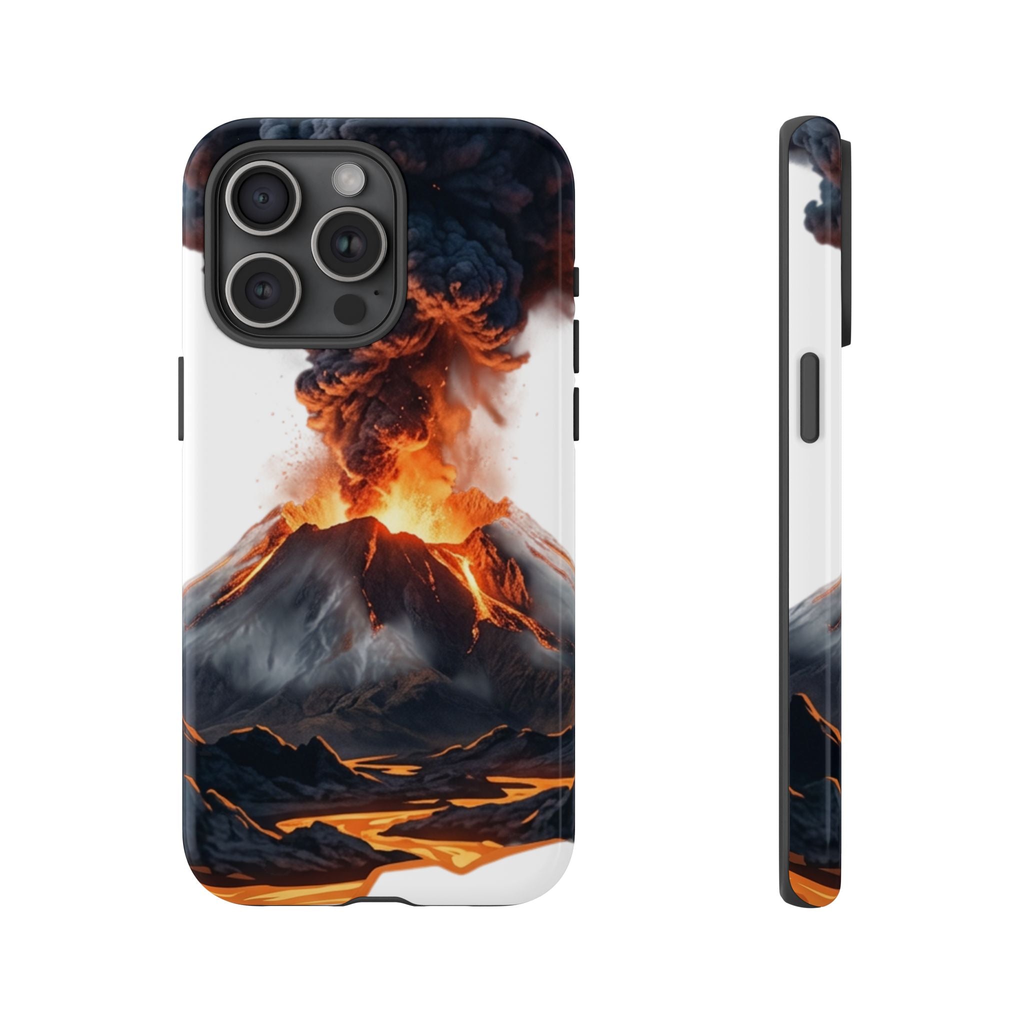 Volcano Eruption Tough Phone Case — Fiery Lava Protective Cover