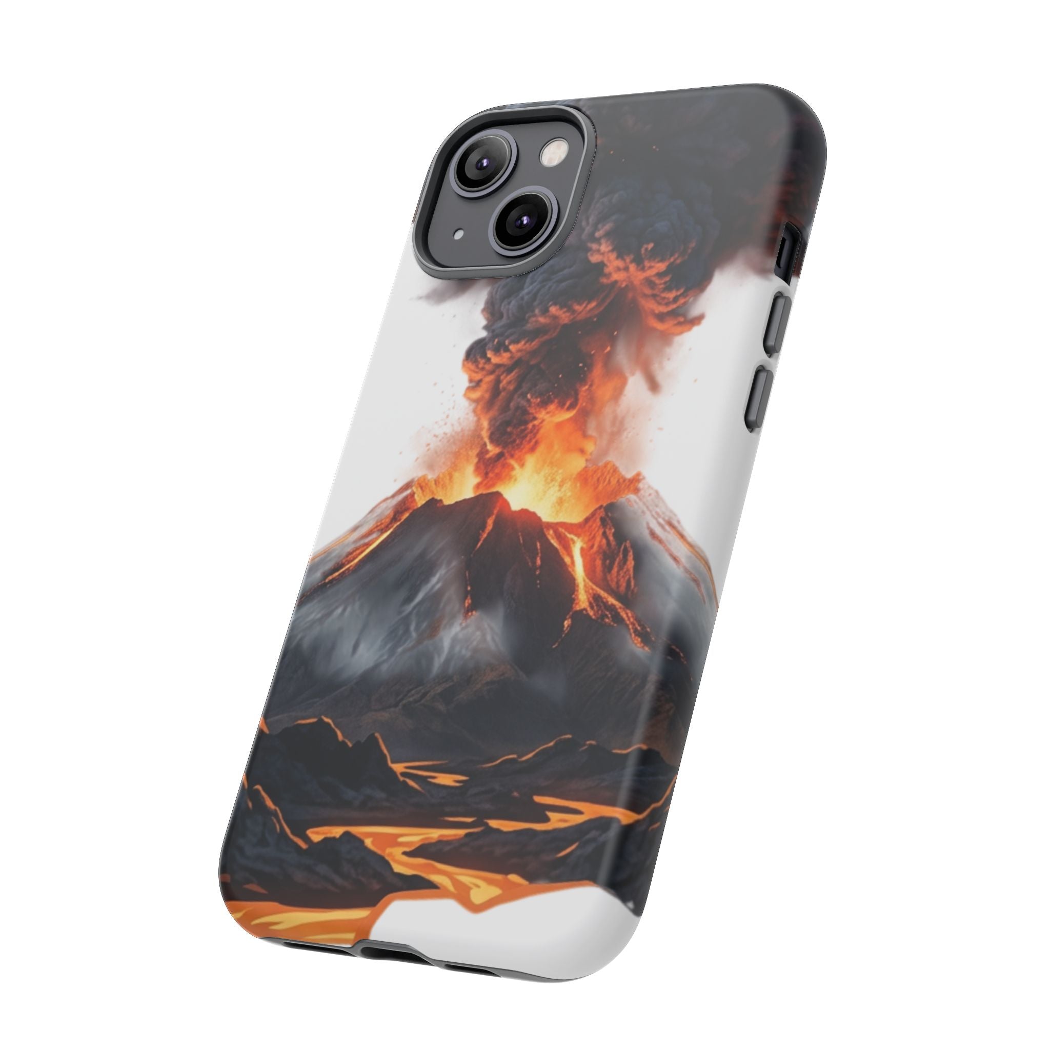 Volcano Eruption Tough Phone Case — Fiery Lava Protective Cover