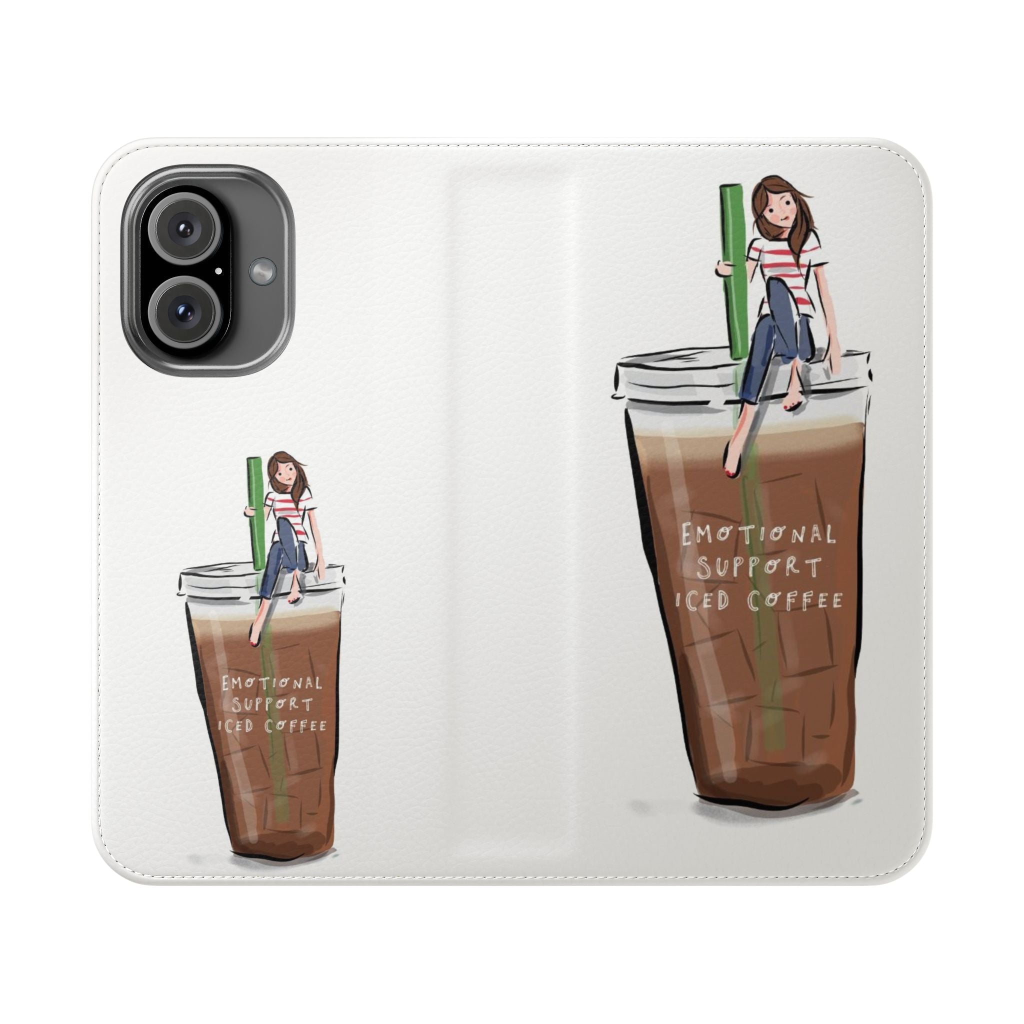 Flip Case — "Emotional Support Iced Coffee" Phone Wallet Case