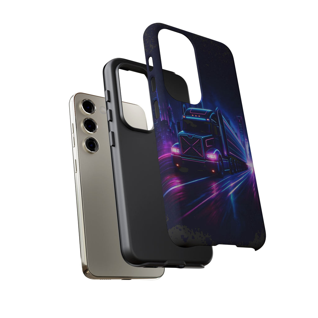 Neon Retro Rig Phone Case — Trucker Semi Truck Nightscape Protective Case