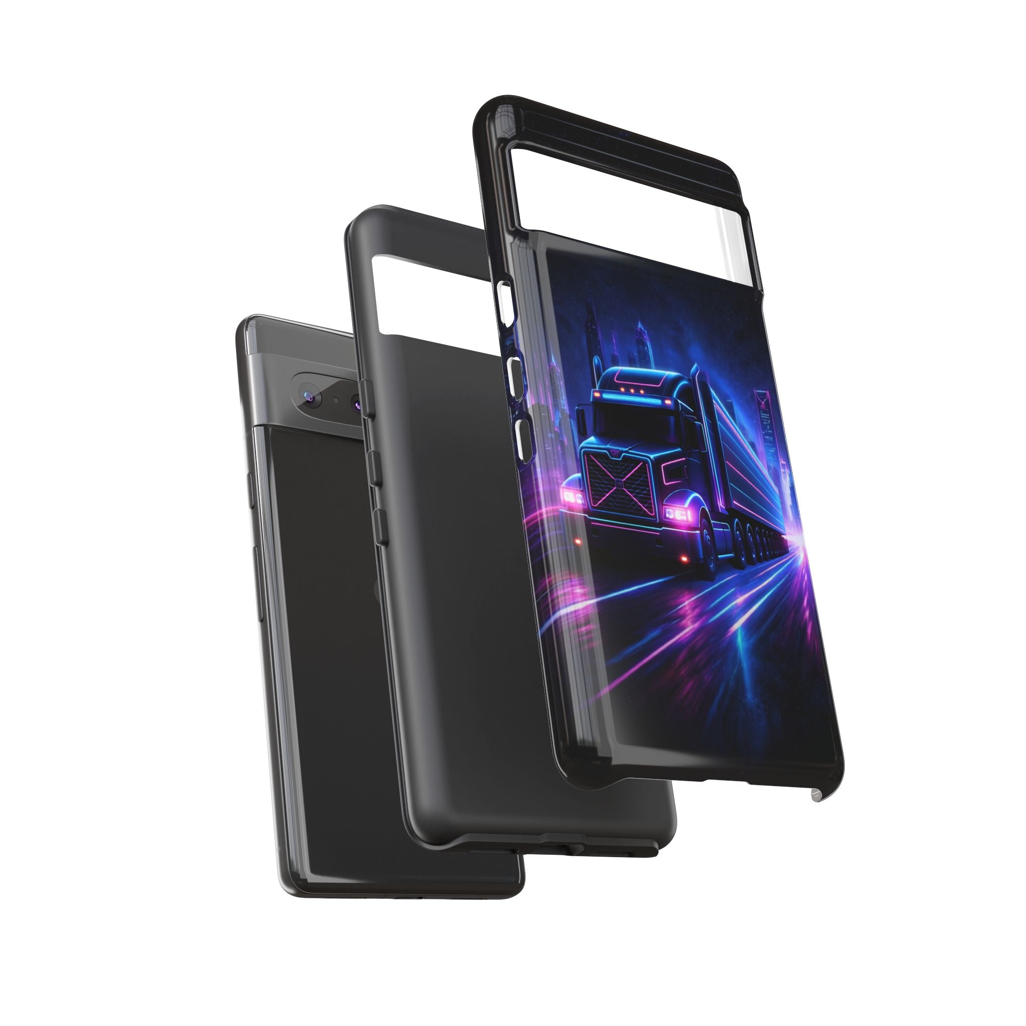 Neon Retro Rig Phone Case — Trucker Semi Truck Nightscape Protective Case