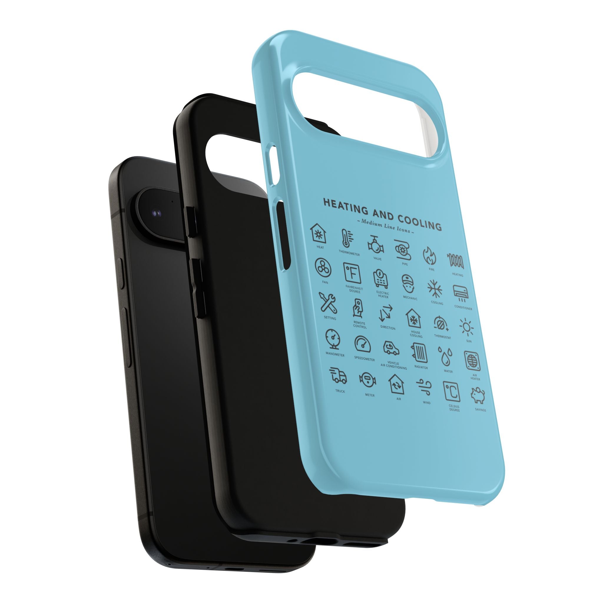 Heating and Cooling Icons Phone Case – HVAC Technician Protective Phone Cover