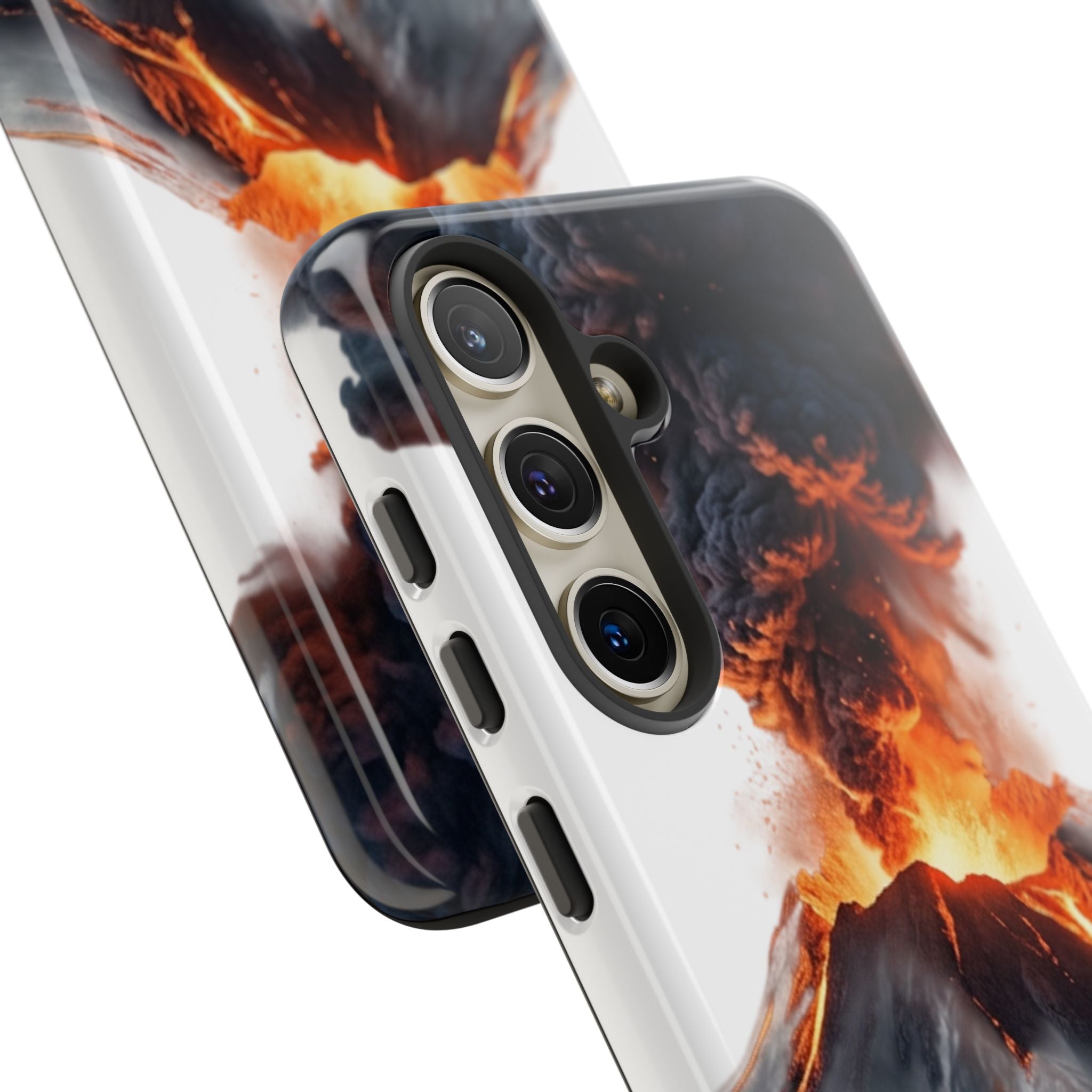 Volcano Eruption Tough Phone Case — Fiery Lava Protective Cover