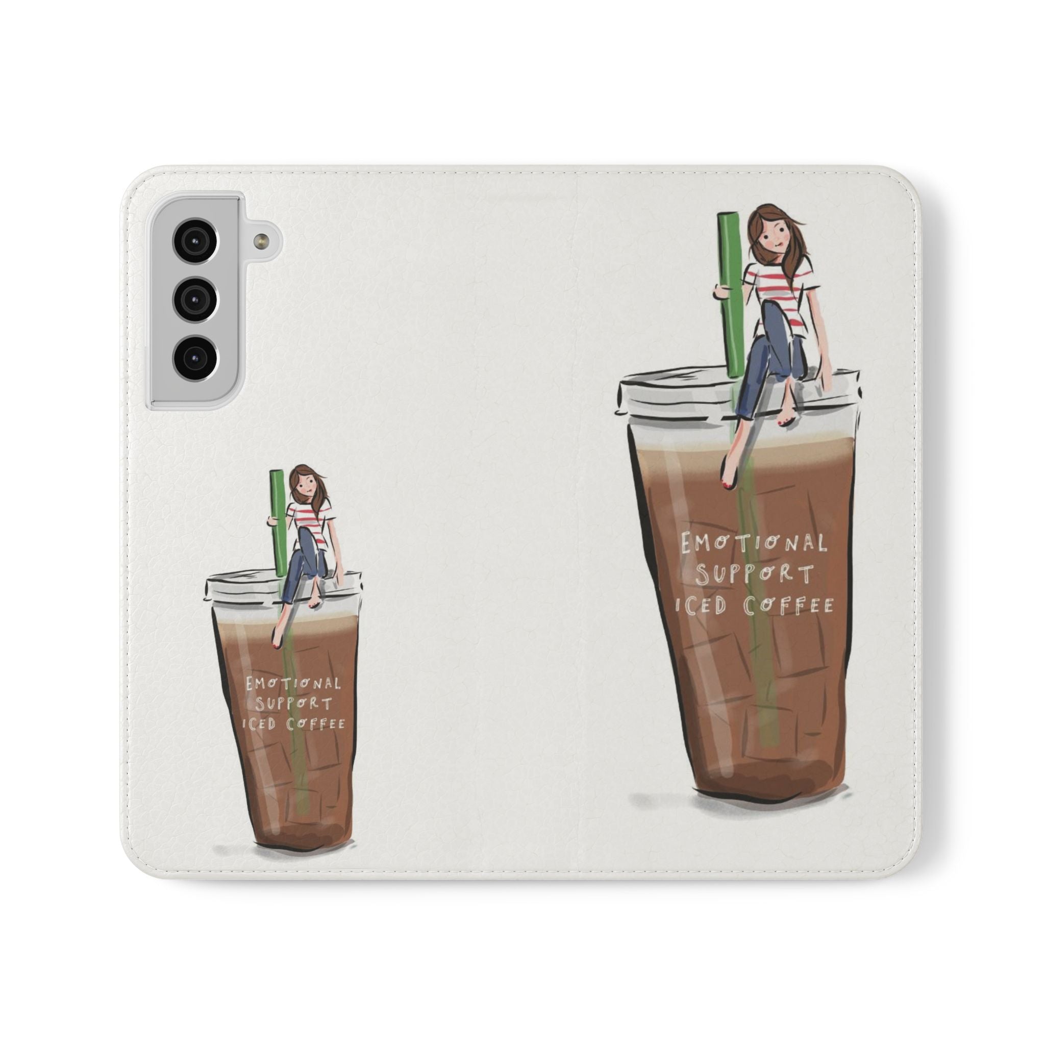 Flip Case — "Emotional Support Iced Coffee" Phone Wallet Case