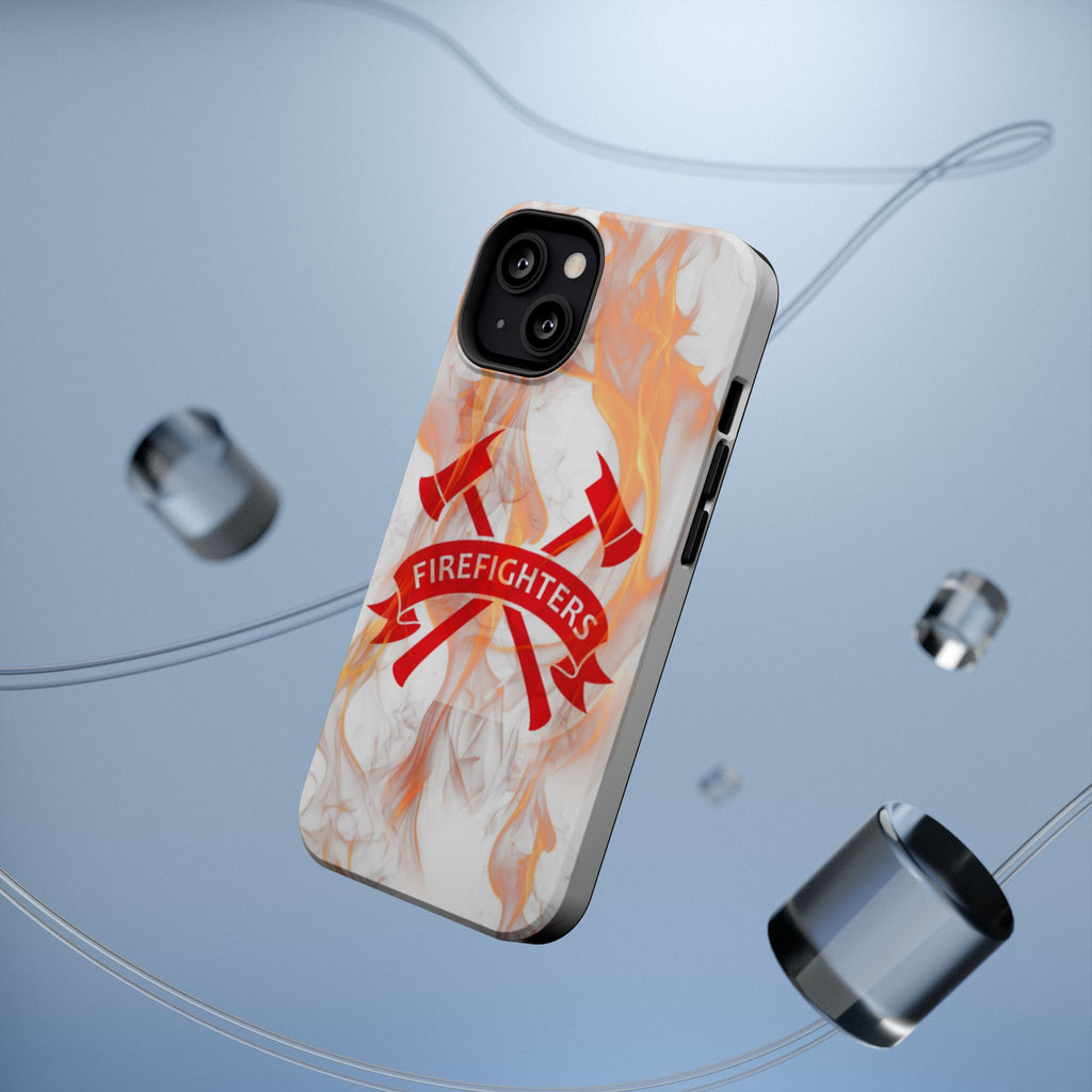 Firefighters Magnetic Impact-Resistant Phone Case — Flame Design with Maltese Cross